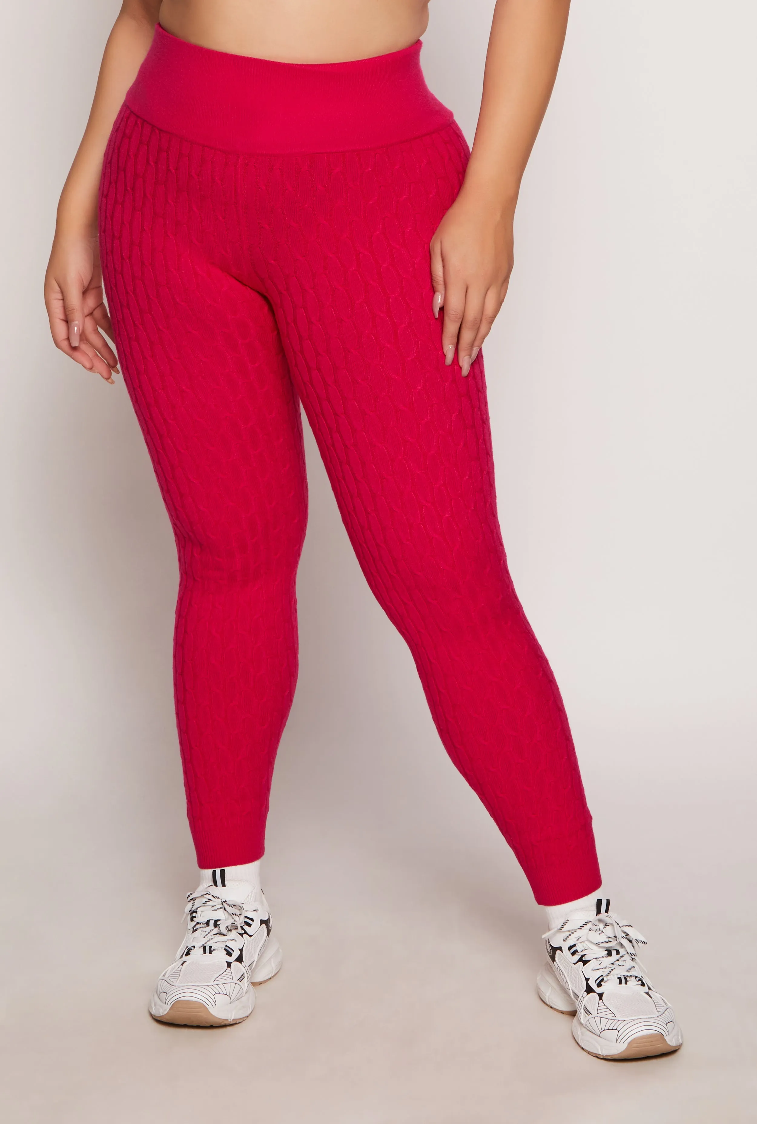 Plus Size Cable Knit Wide Waist Leggings sold by Rainbow product image thumbnail 2