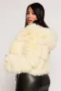 Faux Fur Hooded Cropped Jacket sold by Rainbow