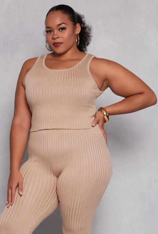 Plus Size Daisy Ribbed Knit Tank Top sold by Rainbow