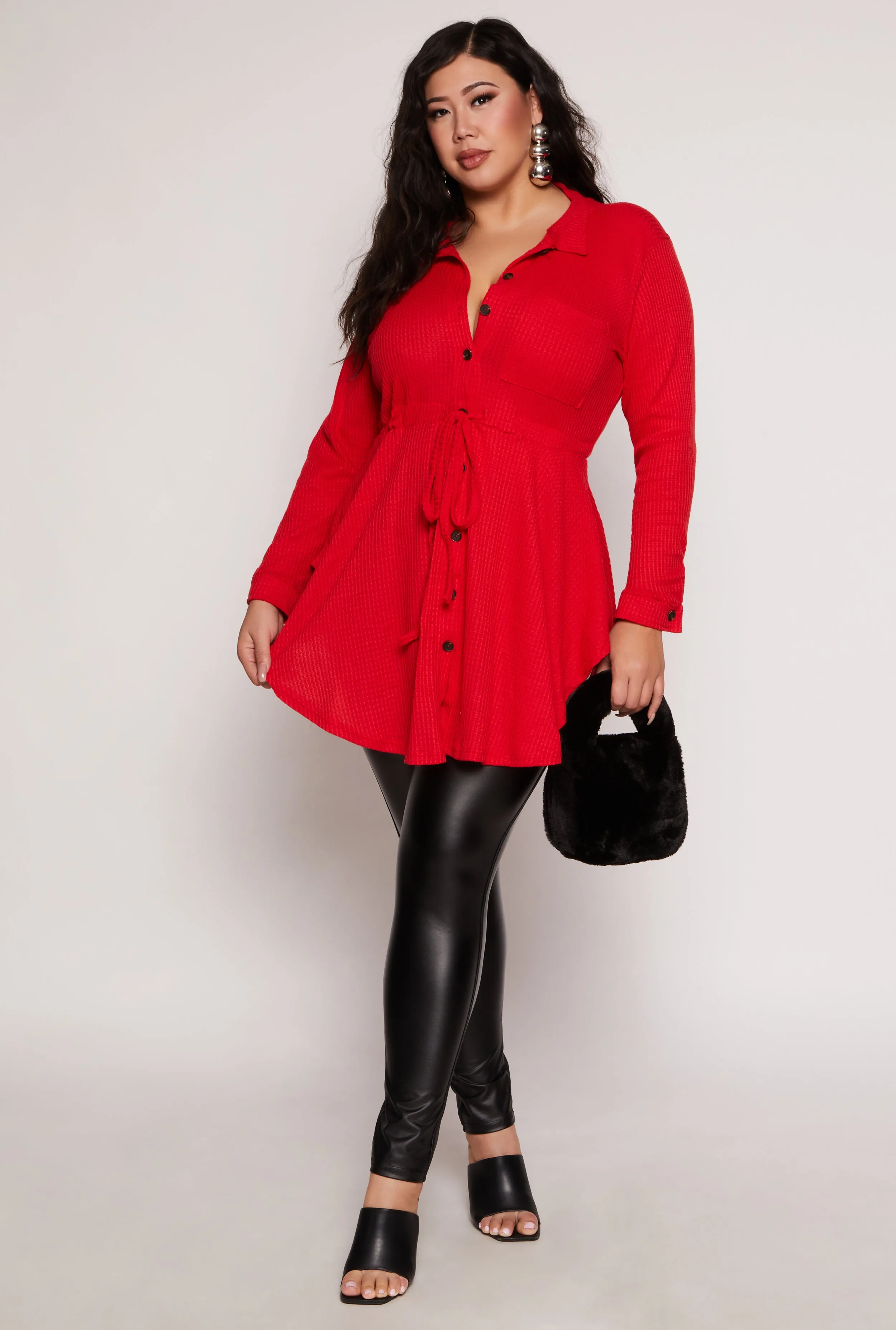 Plus Size Button Front Peplum Top sold by Rainbow product image thumbnail 2
