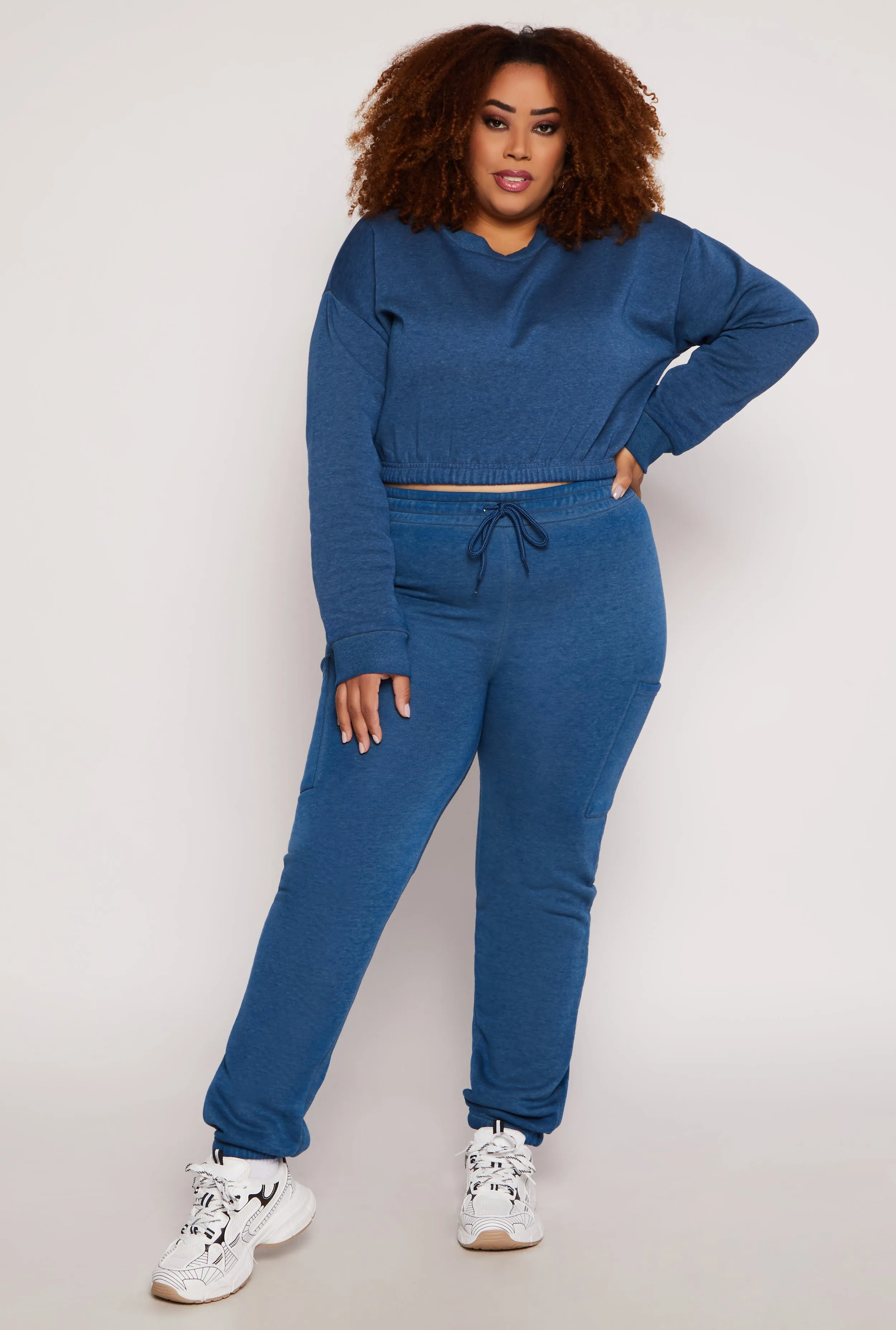 Plus Size Fleece Cropped Sweatshirt sold by Rainbow product image thumbnail 2