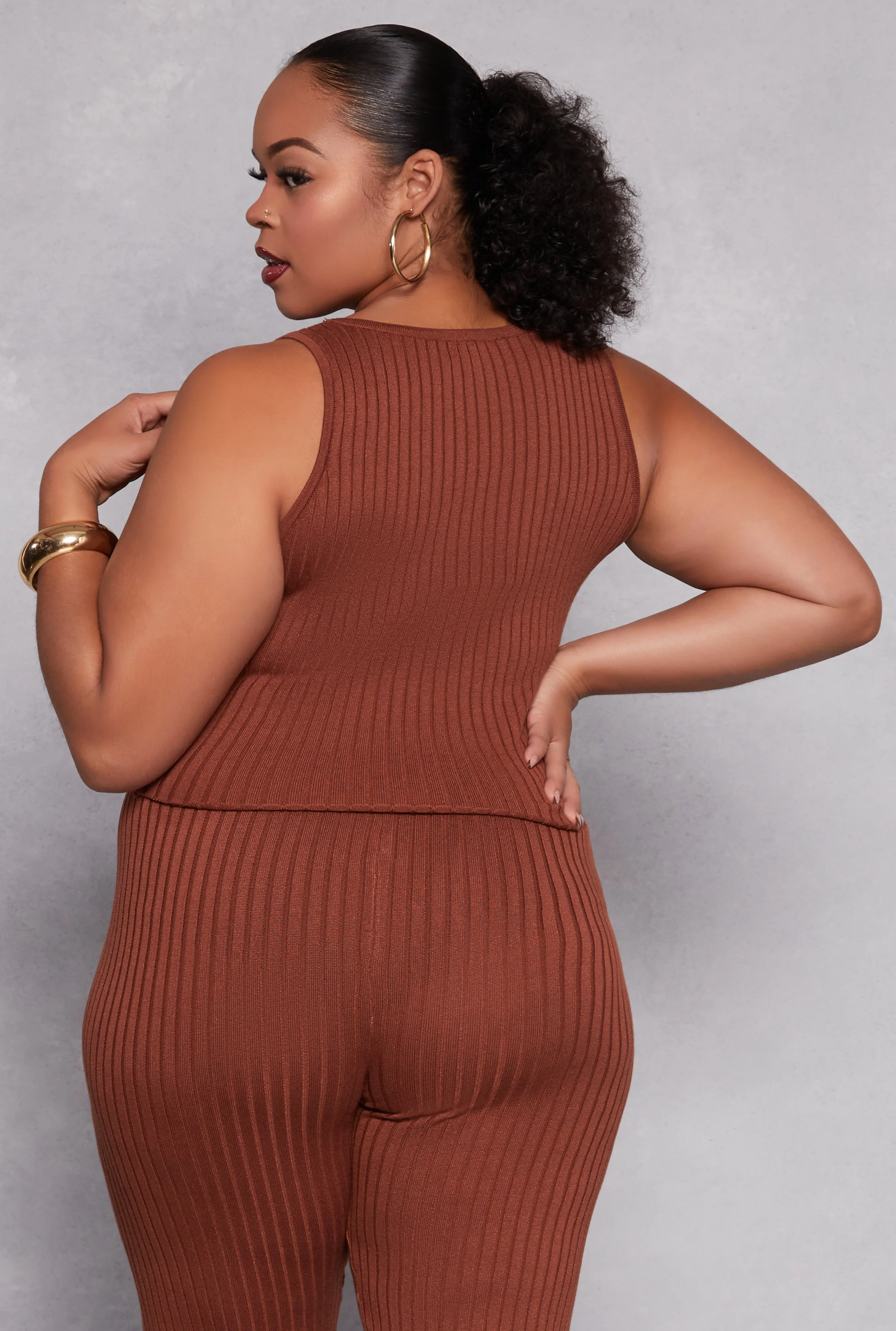 Plus Size Daisy Ribbed Knit Tank Top sold by Rainbow product image thumbnail 3