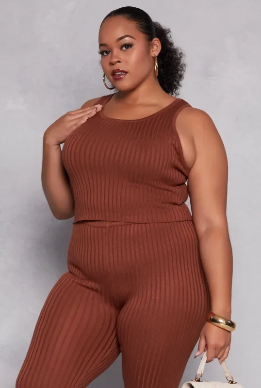 Plus Size Daisy Ribbed Knit Tank Top sold by Rainbow