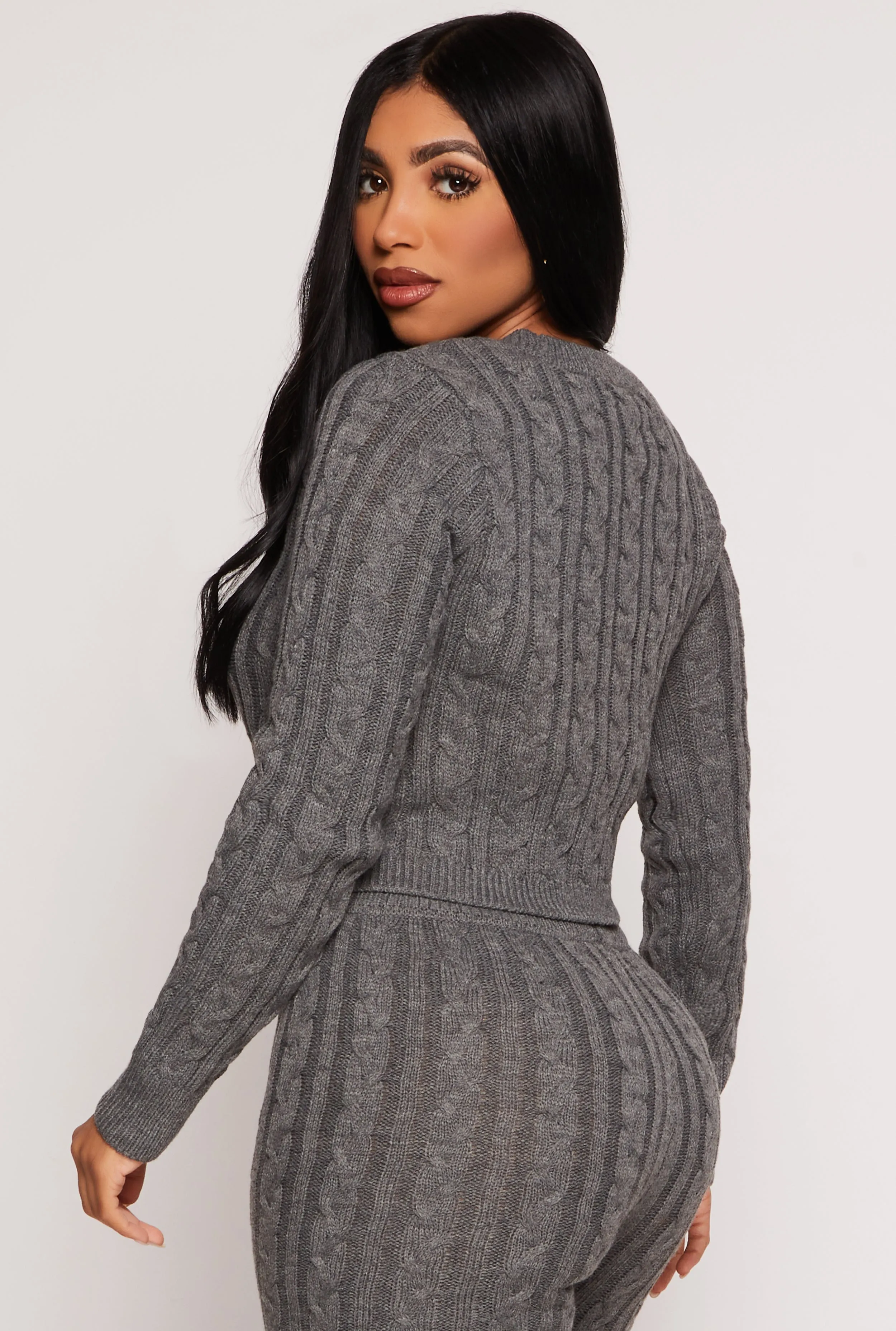 Cable Knit Cropped Pullover Sweater sold by Rainbow product image thumbnail 3