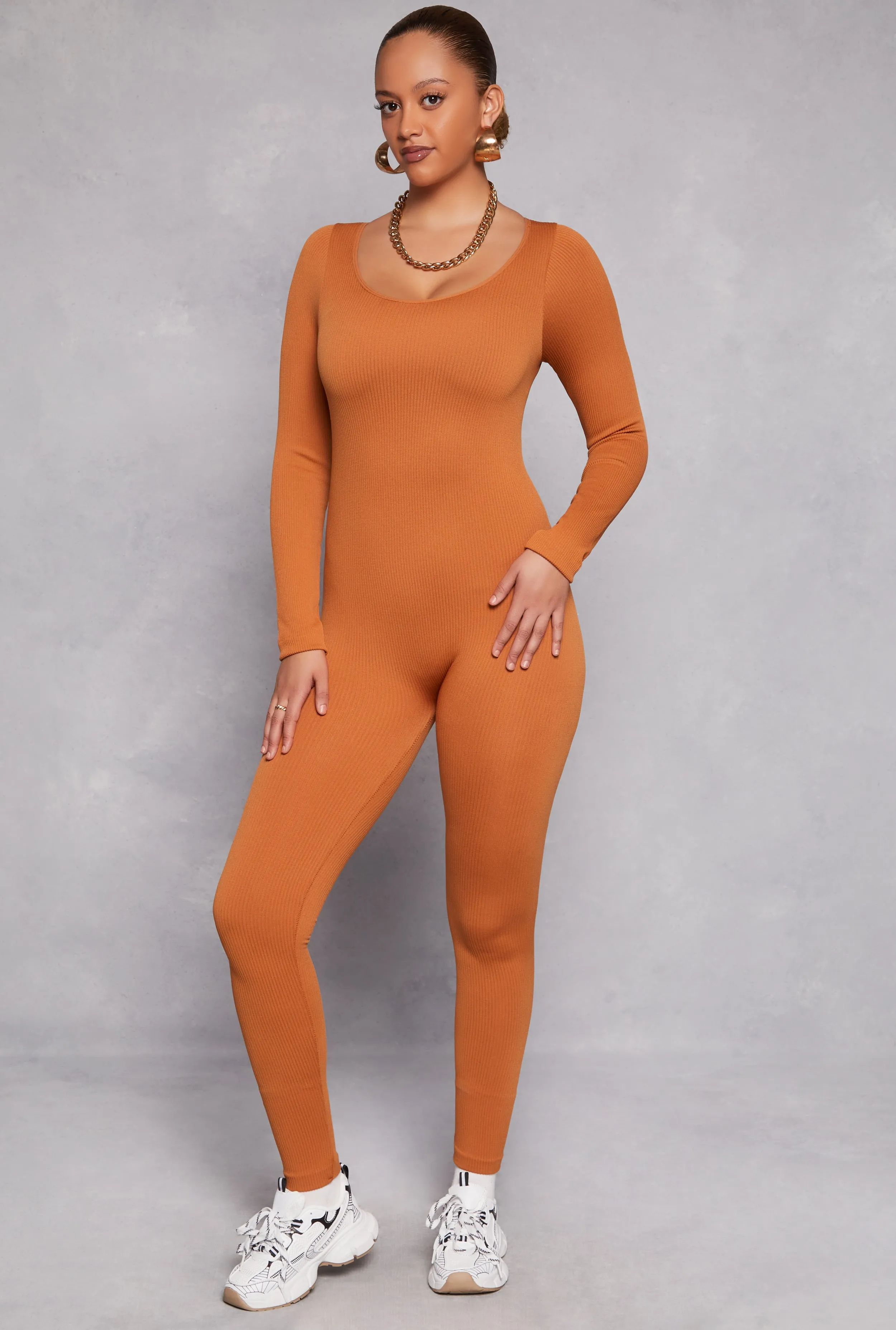Seamless Ribbed Knit Scoop Neck Catsuit sold by Rainbow product image thumbnail 2