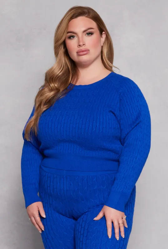 Plus Size Daisy Cable Knit Sweater sold by Rainbow
