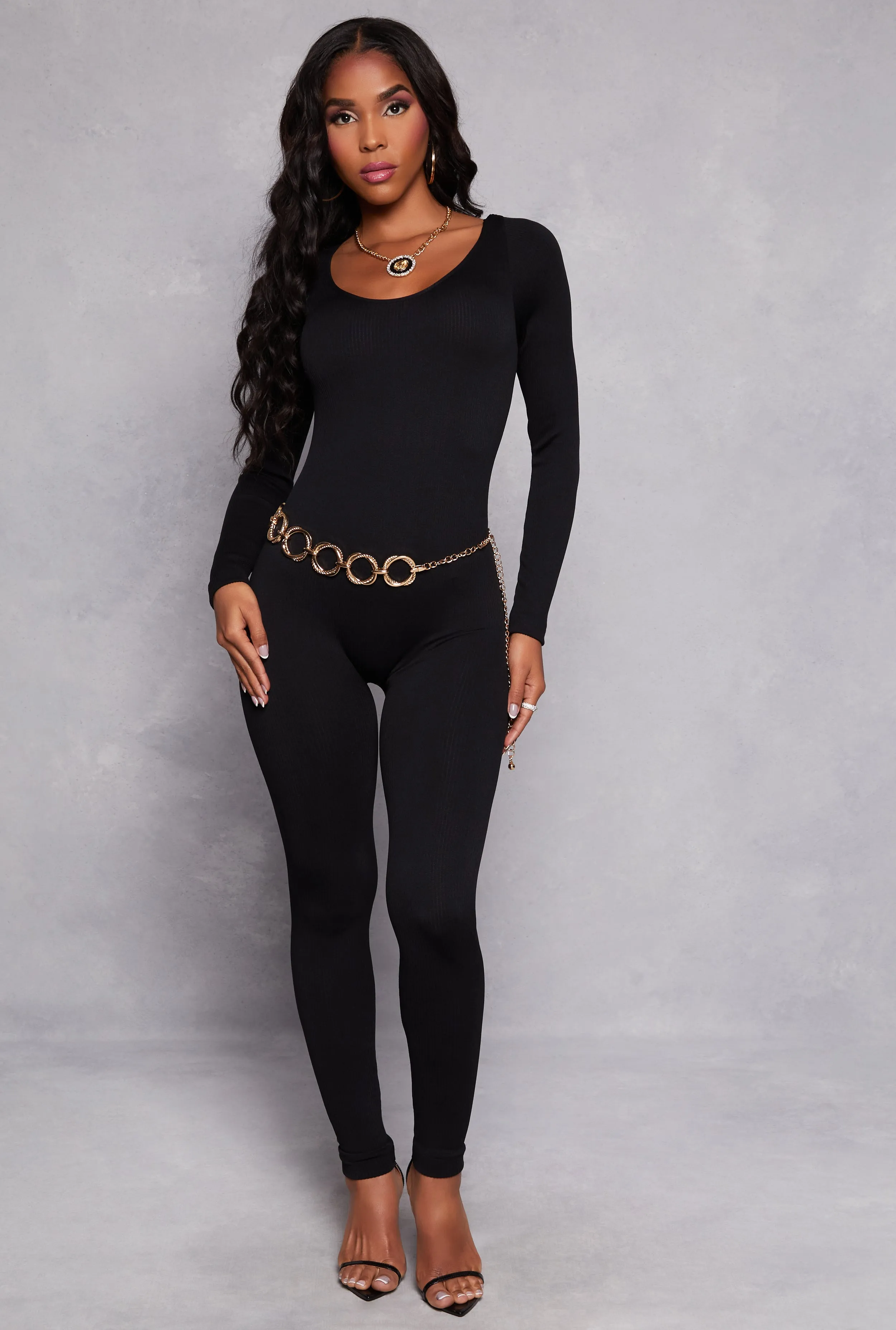 Seamless Ribbed Knit Scoop Neck Catsuit sold by Rainbow product image thumbnail 2