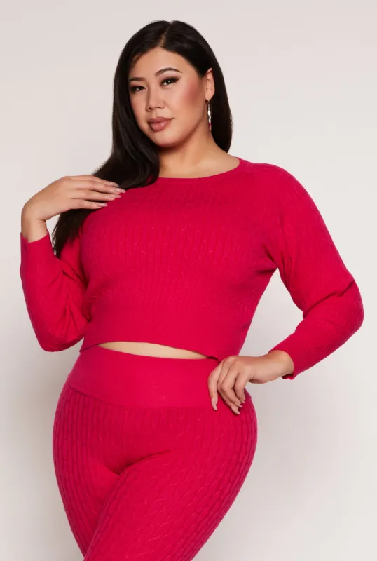 Plus Size Daisy Cable Knit Sweater sold by Rainbow