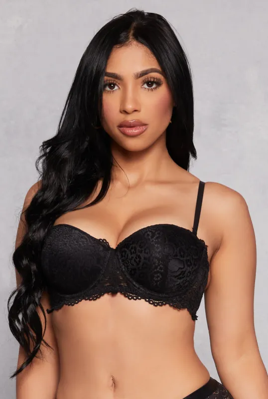 Scalloped Lace Balconette Bra | Convertible to Strapless sold by Rainbow