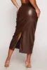 Faux Leather Slit Back Pencil Skirt sold by Rainbow