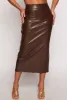 Faux Leather Slit Back Pencil Skirt sold by Rainbow