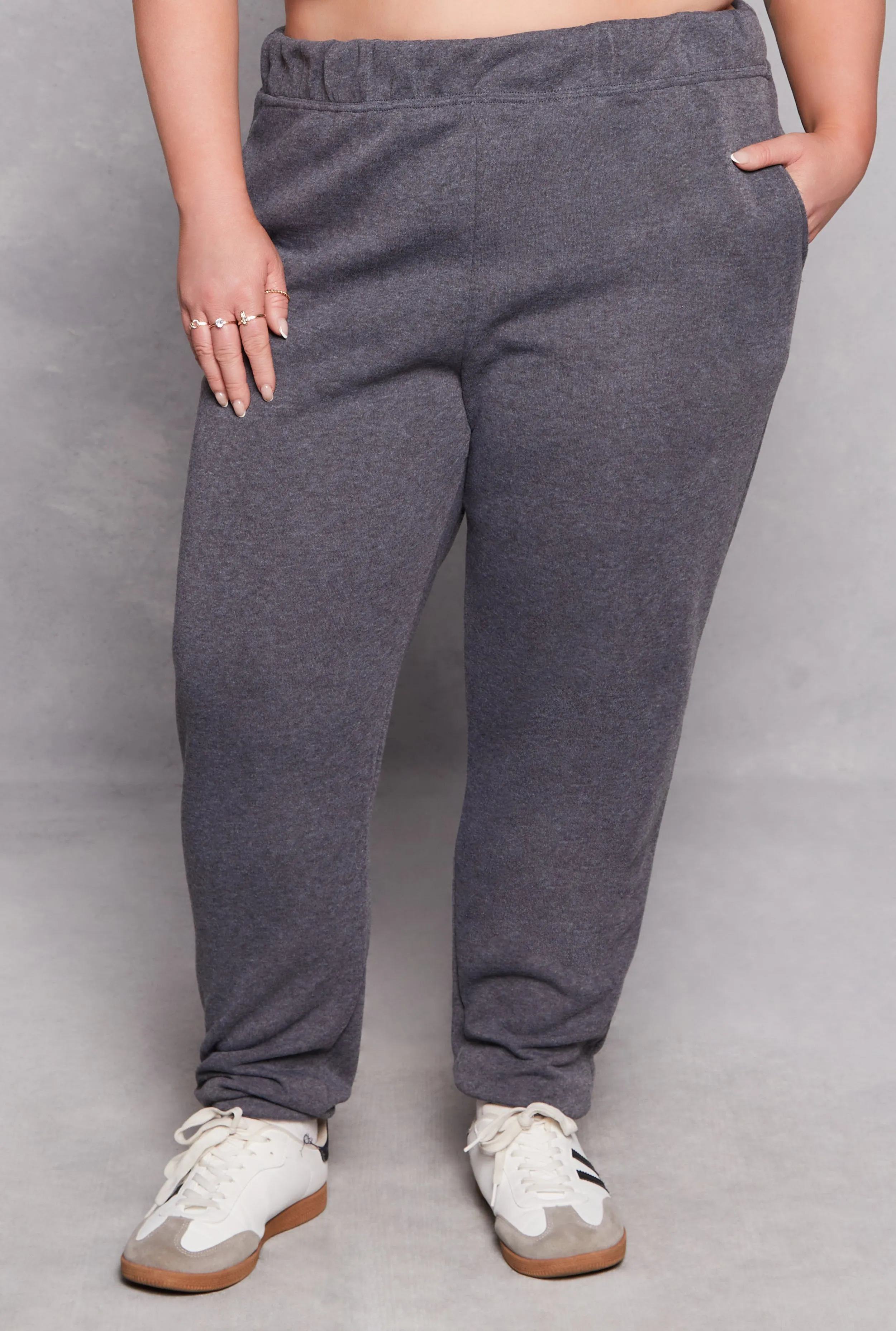 Plus Size Fleece High Waisted Sweatpants sold by Rainbow product image thumbnail 2