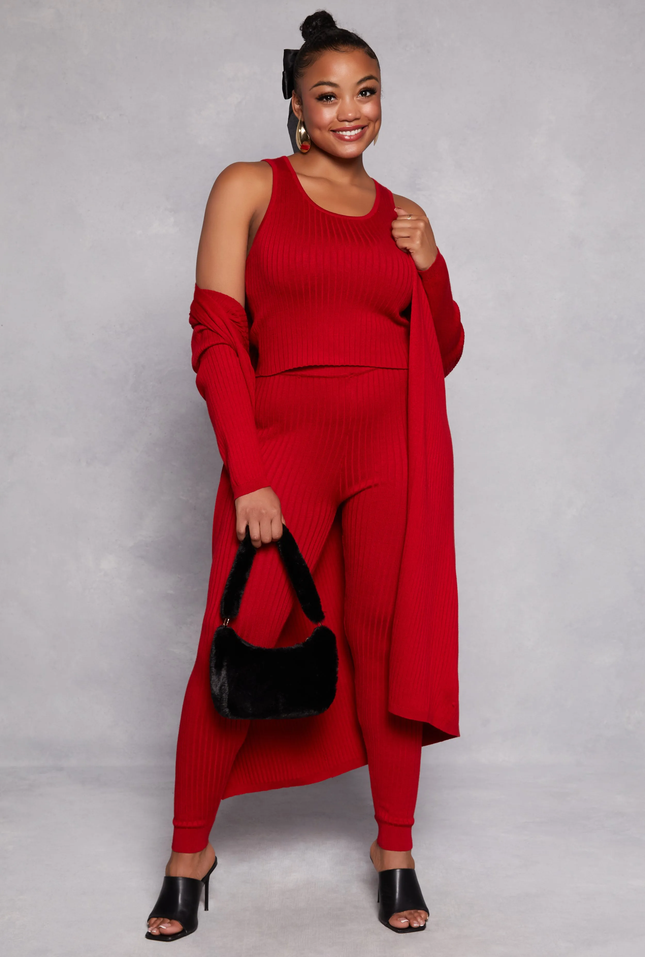 Plus Size Daisy Ribbed Knit Duster sold by Rainbow product image thumbnail 2