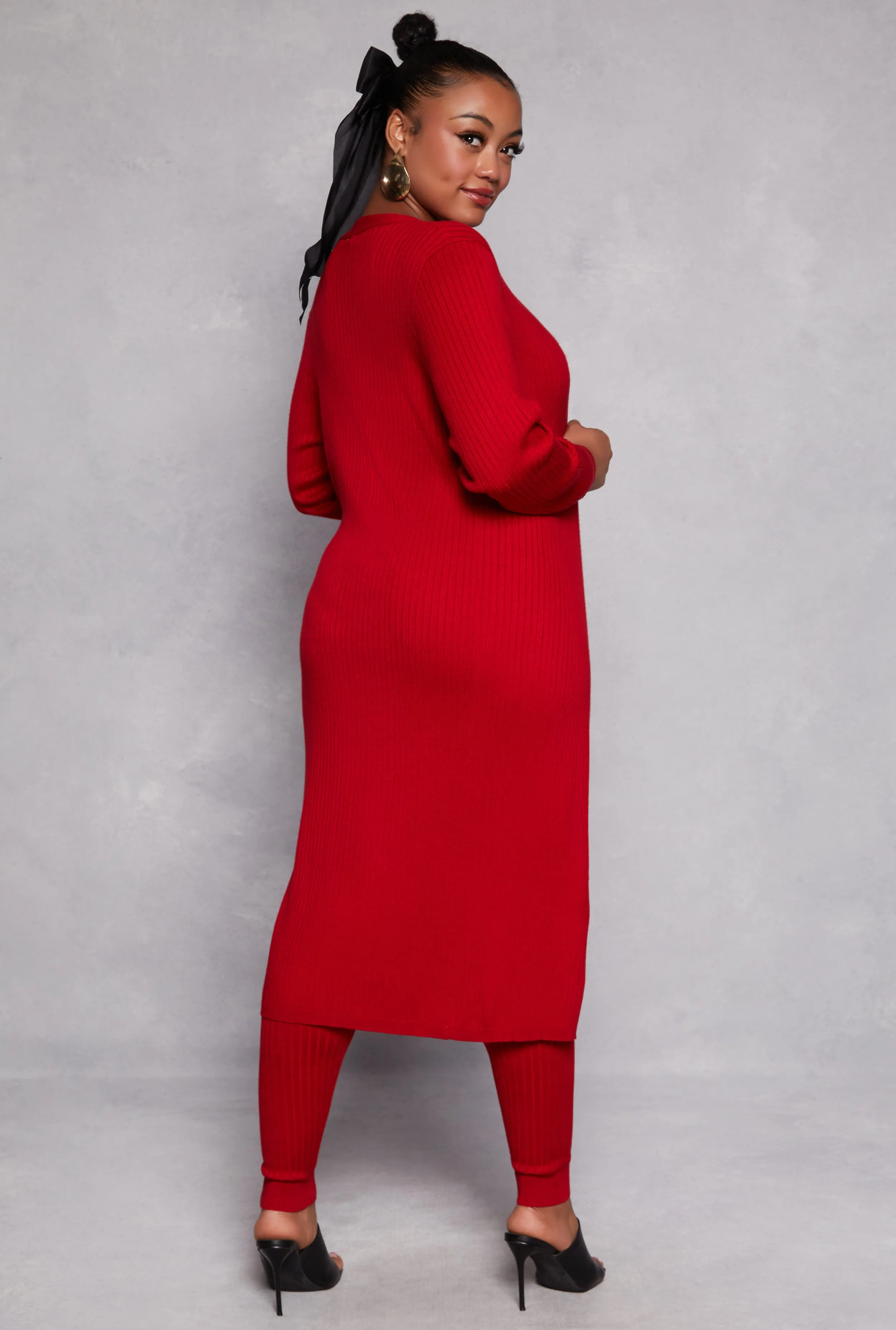 Plus Size Daisy Ribbed Knit Duster sold by Rainbow product image thumbnail 3