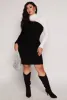 Plus Size Color Block Keyhole Sweater Dress sold by Rainbow