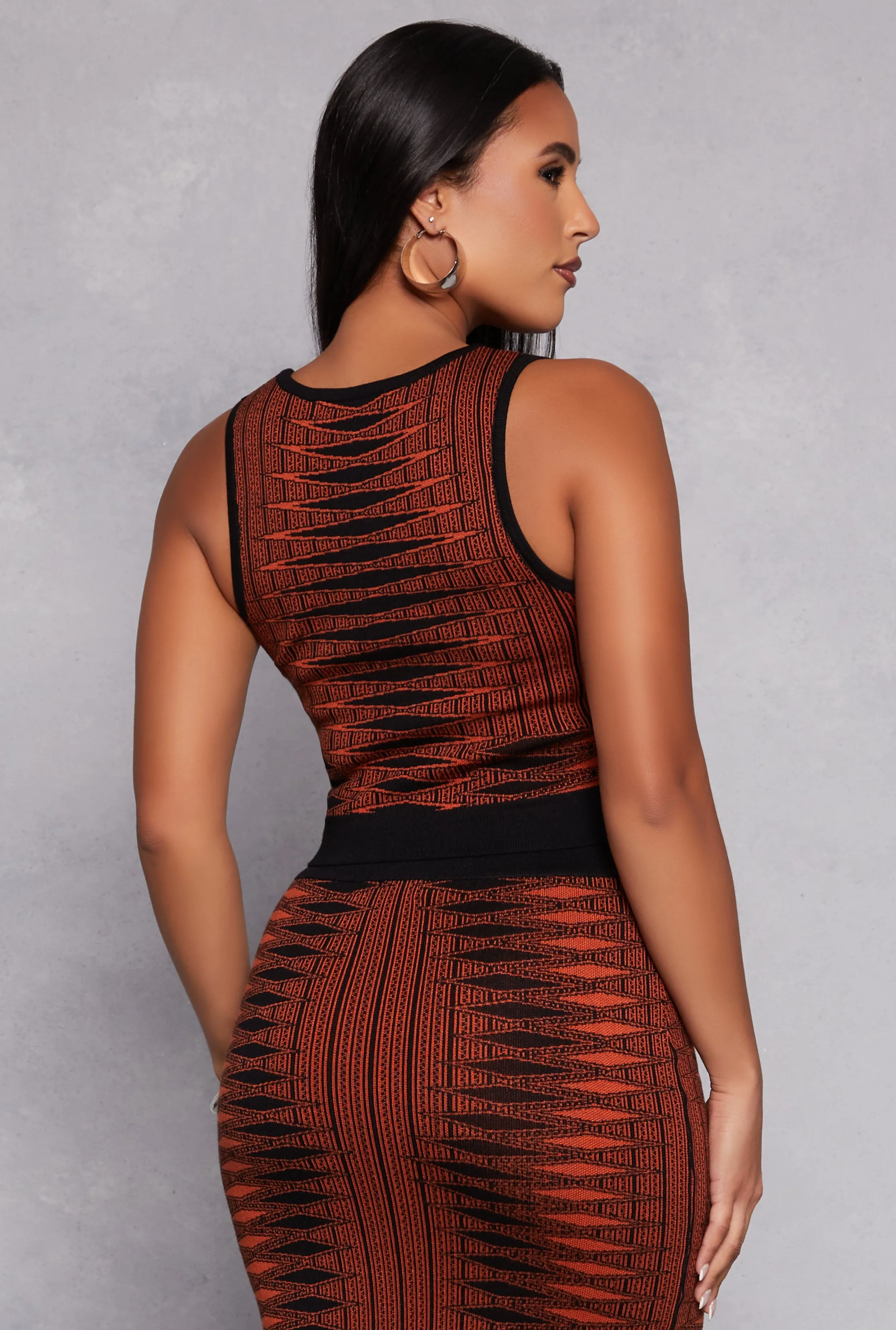 Almost Famous Abstract Print Knit Tank Top sold by Rainbow product image thumbnail 3