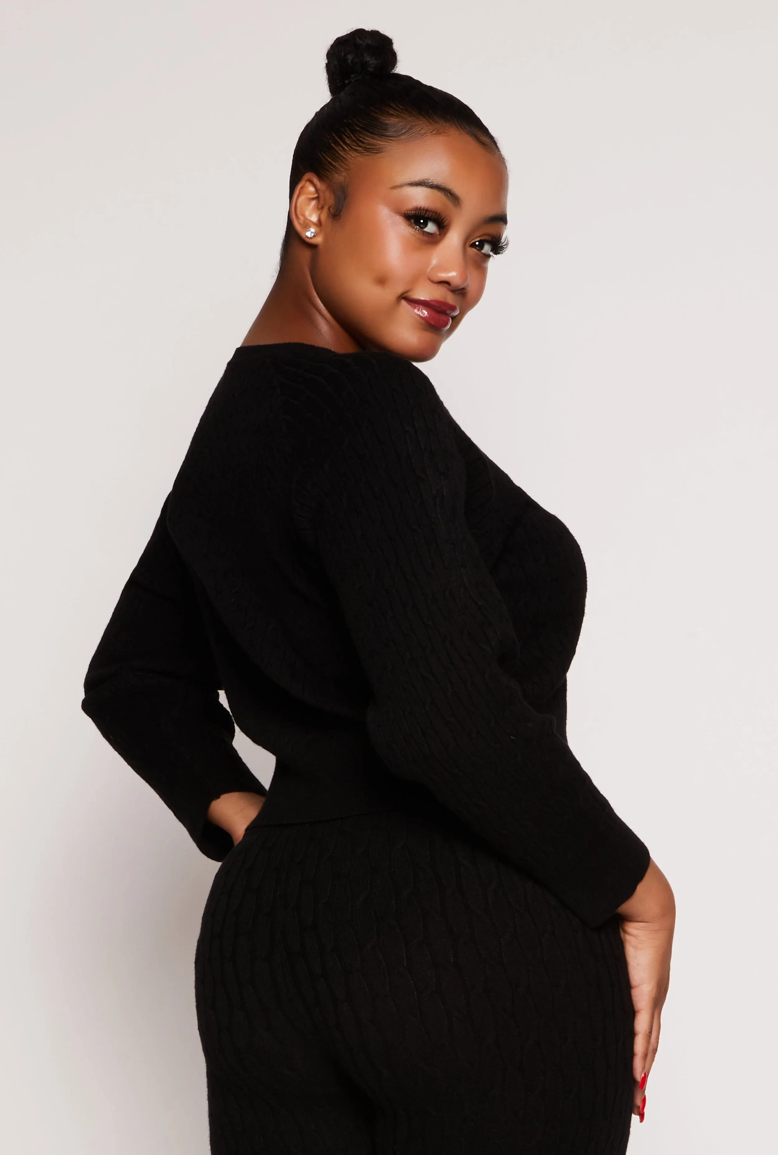 Plus Size Daisy Cable Knit Sweater sold by Rainbow product image thumbnail 3