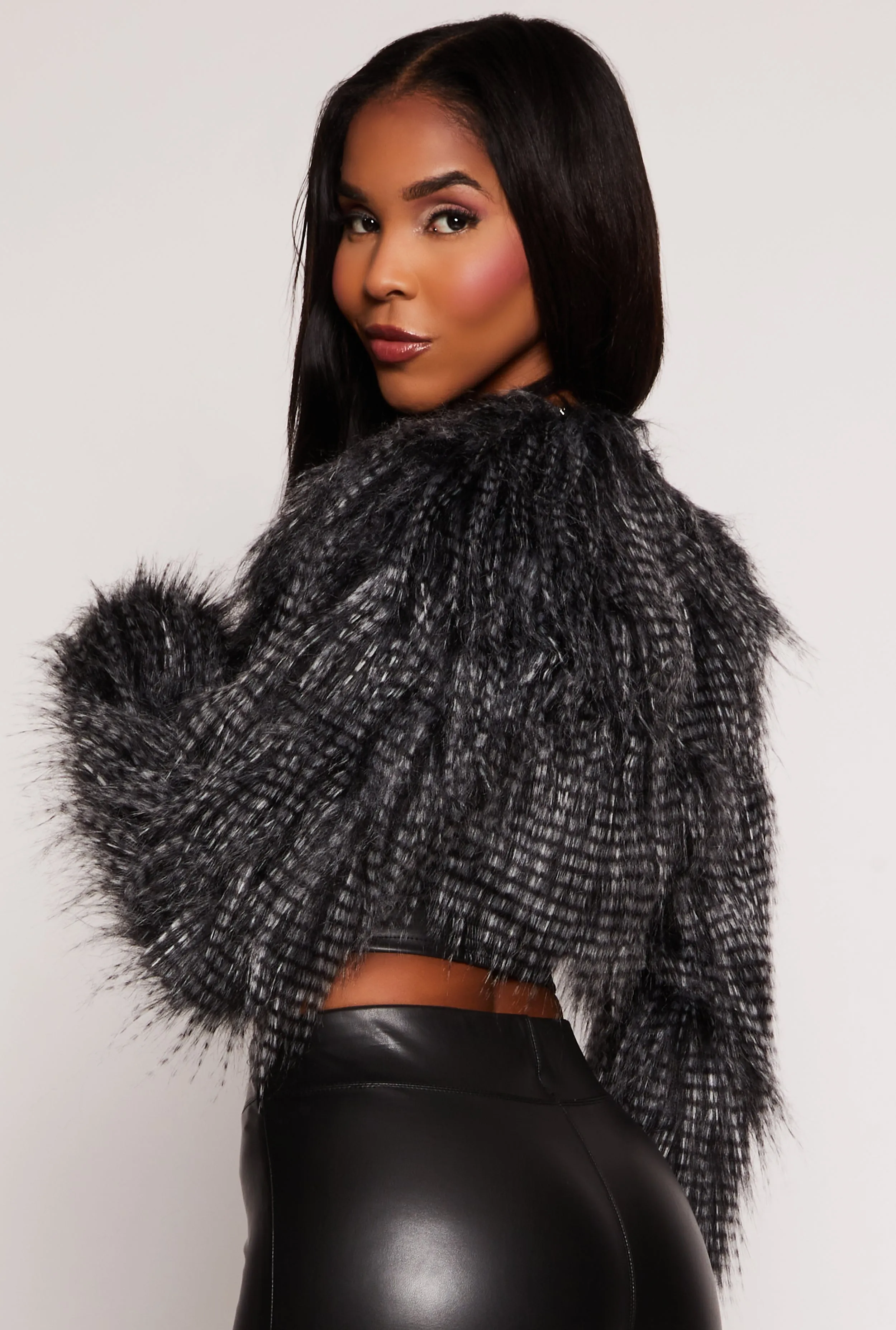 Shaggy Faux Fur Bolero Jacket sold by Rainbow product image thumbnail 3