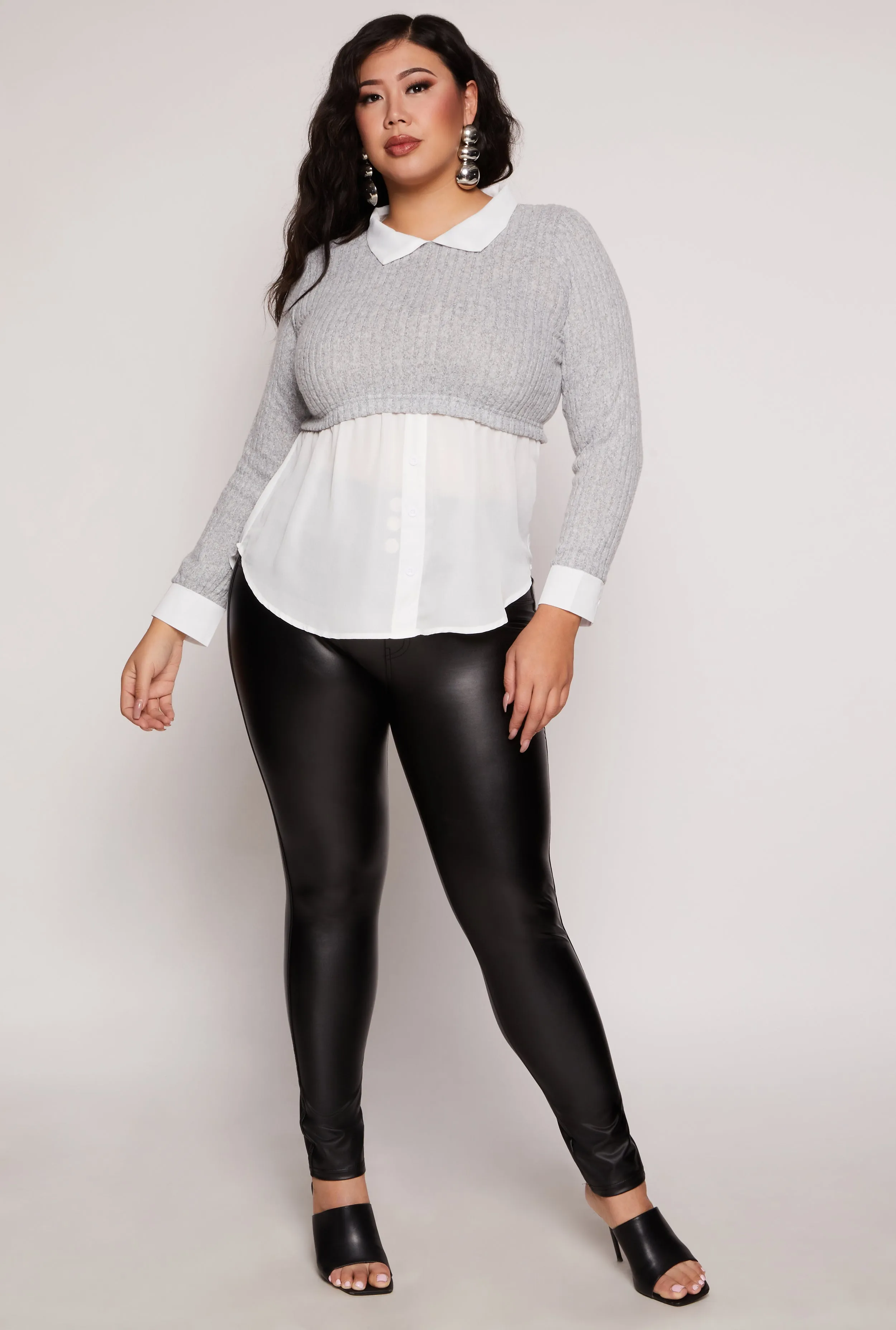 Plus Size Brushed Rib Knit Sweater Blouse sold by Rainbow product image thumbnail 2