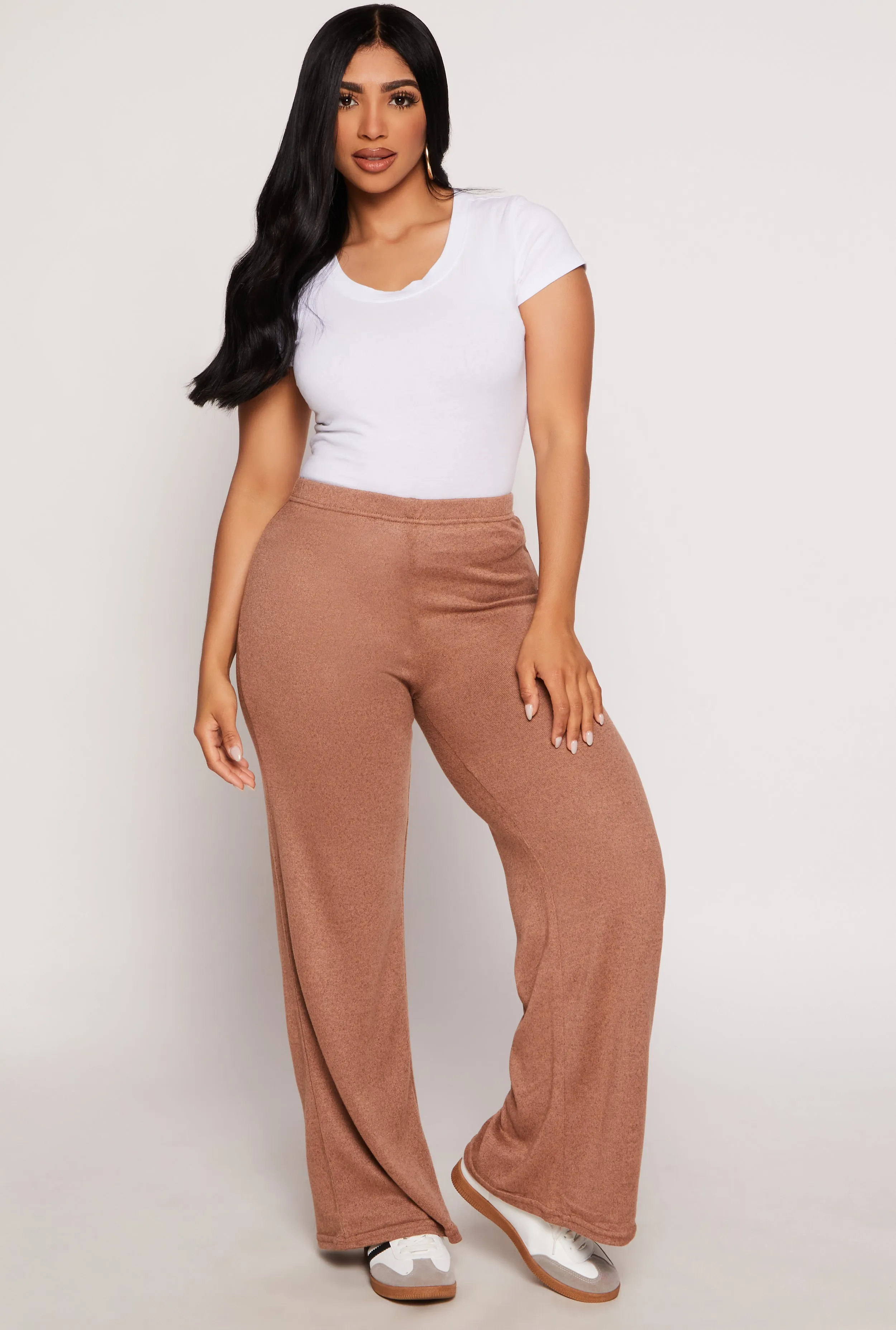 Brushed Knit Wide Leg Sweatpants sold by Rainbow