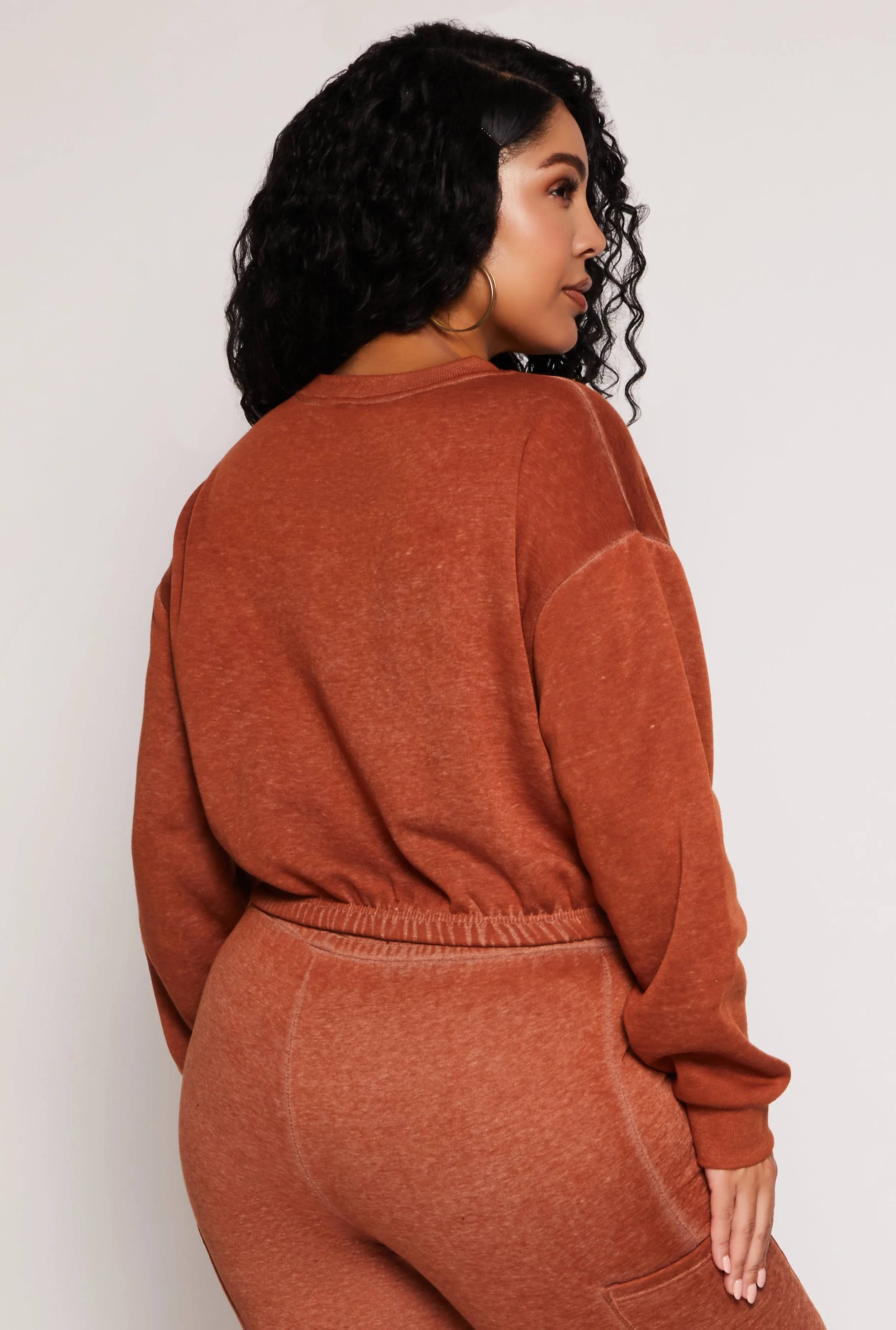 Plus Size Fleece Cropped Sweatshirt sold by Rainbow product image thumbnail 3