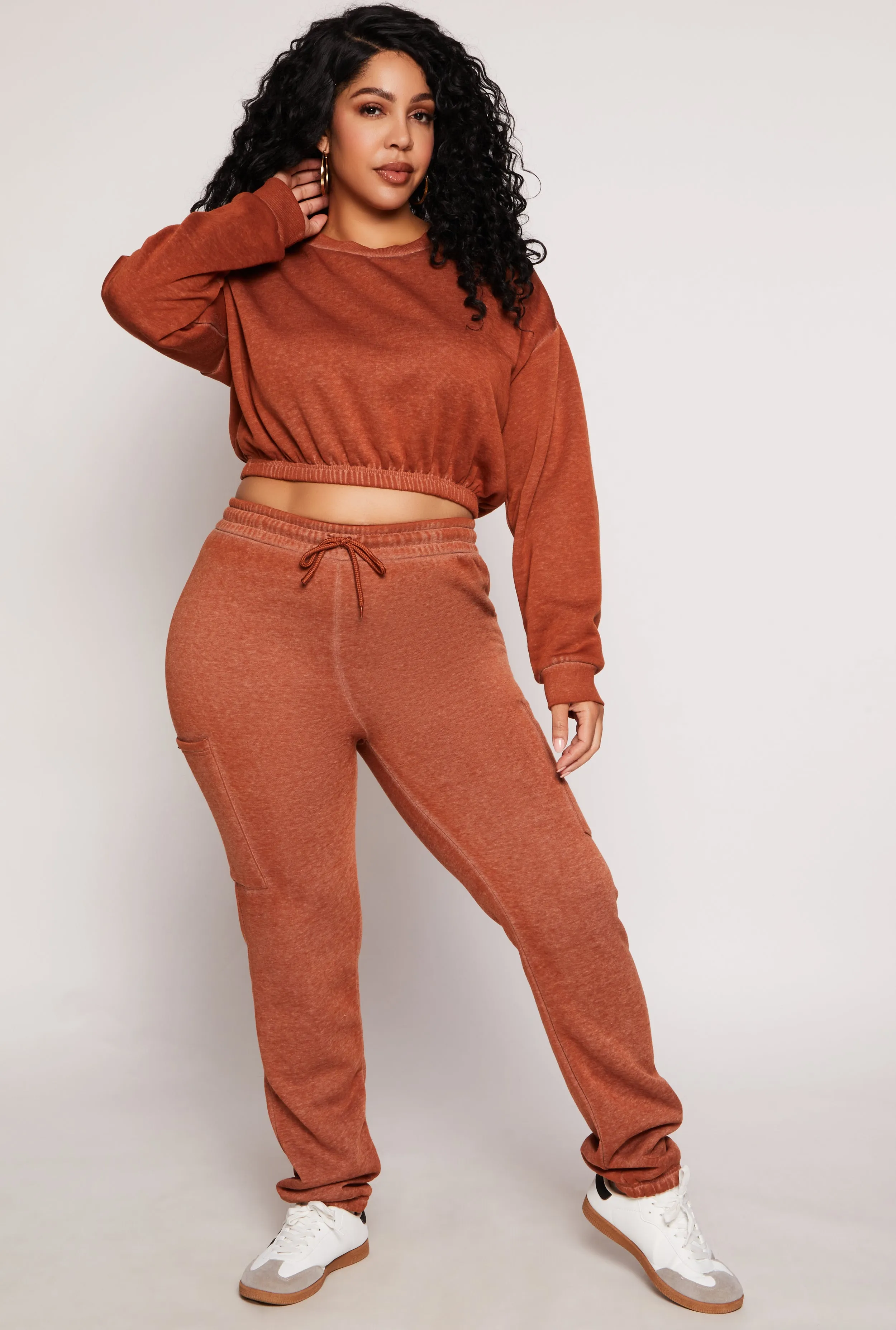 Plus Size Fleece Cropped Sweatshirt sold by Rainbow product image thumbnail 2