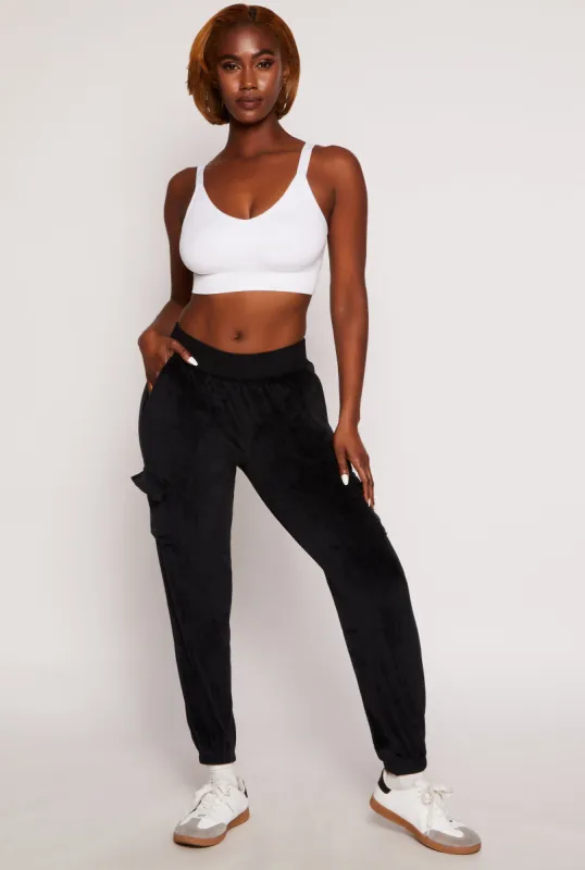 Velour Cargo Pocket Sweatpants sold by Rainbow