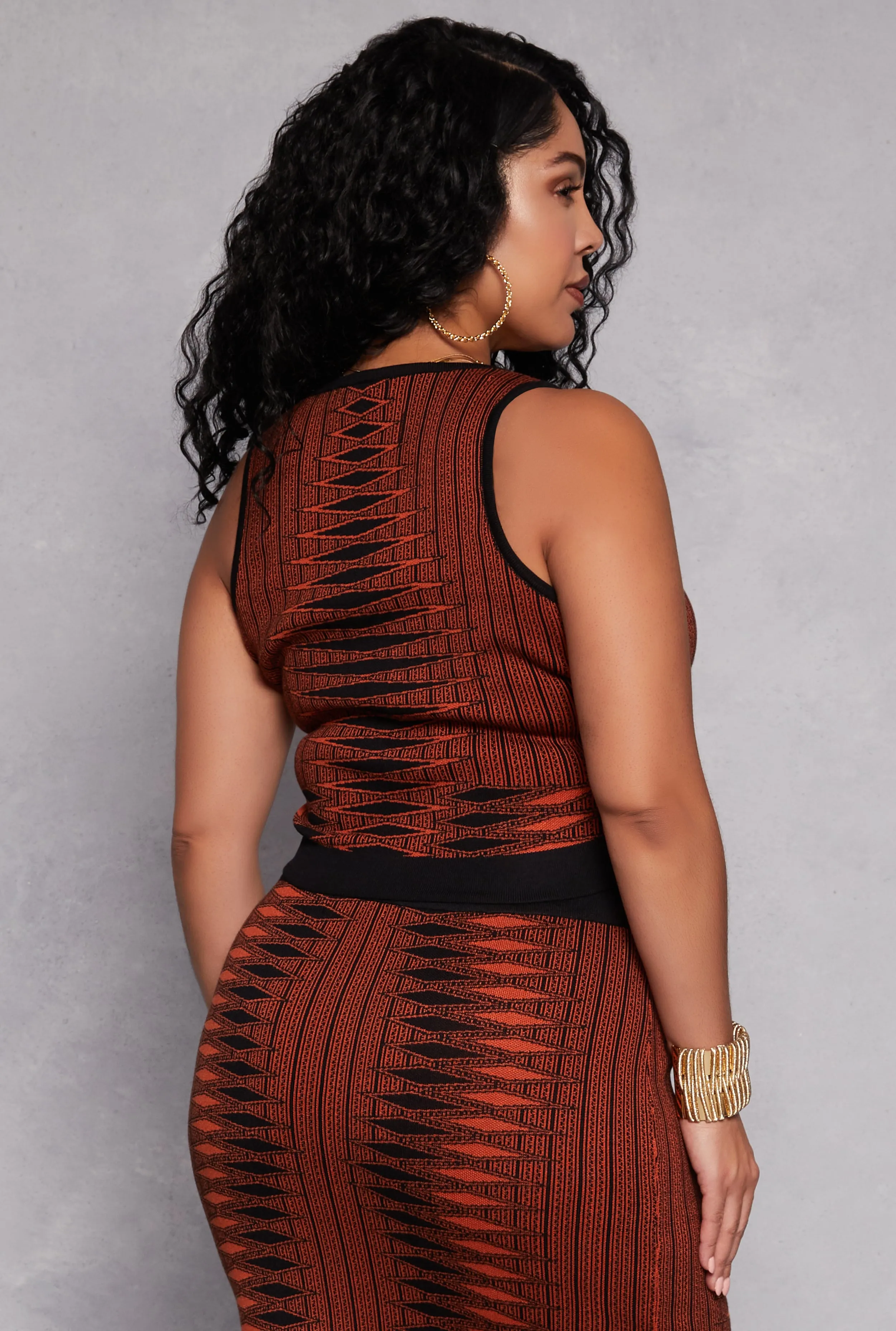 Plus Size Almost Famous Printed Cropped Tank Top sold by Rainbow product image thumbnail 3
