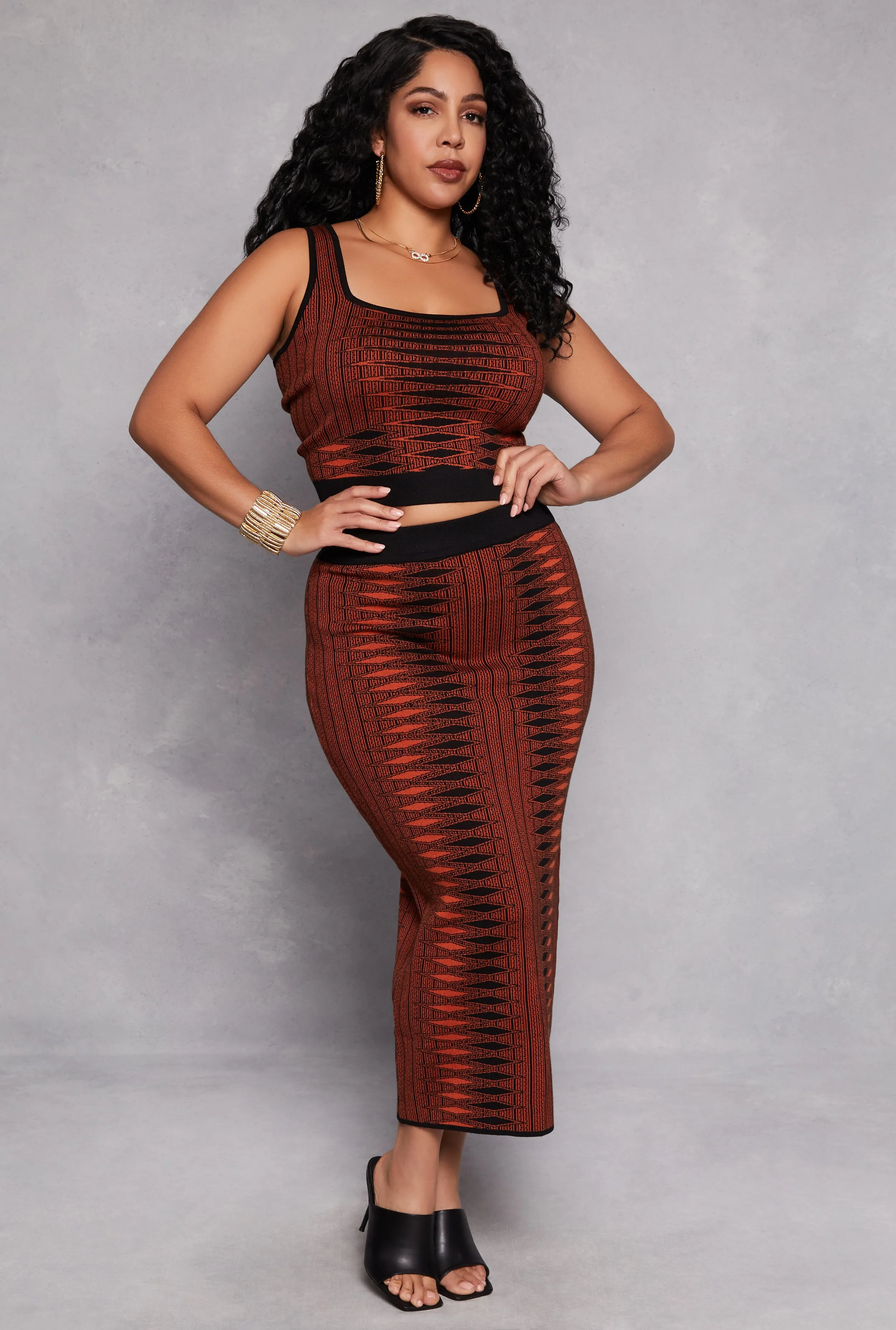 Plus Size Almost Famous Printed Cropped Tank Top sold by Rainbow product image thumbnail 2