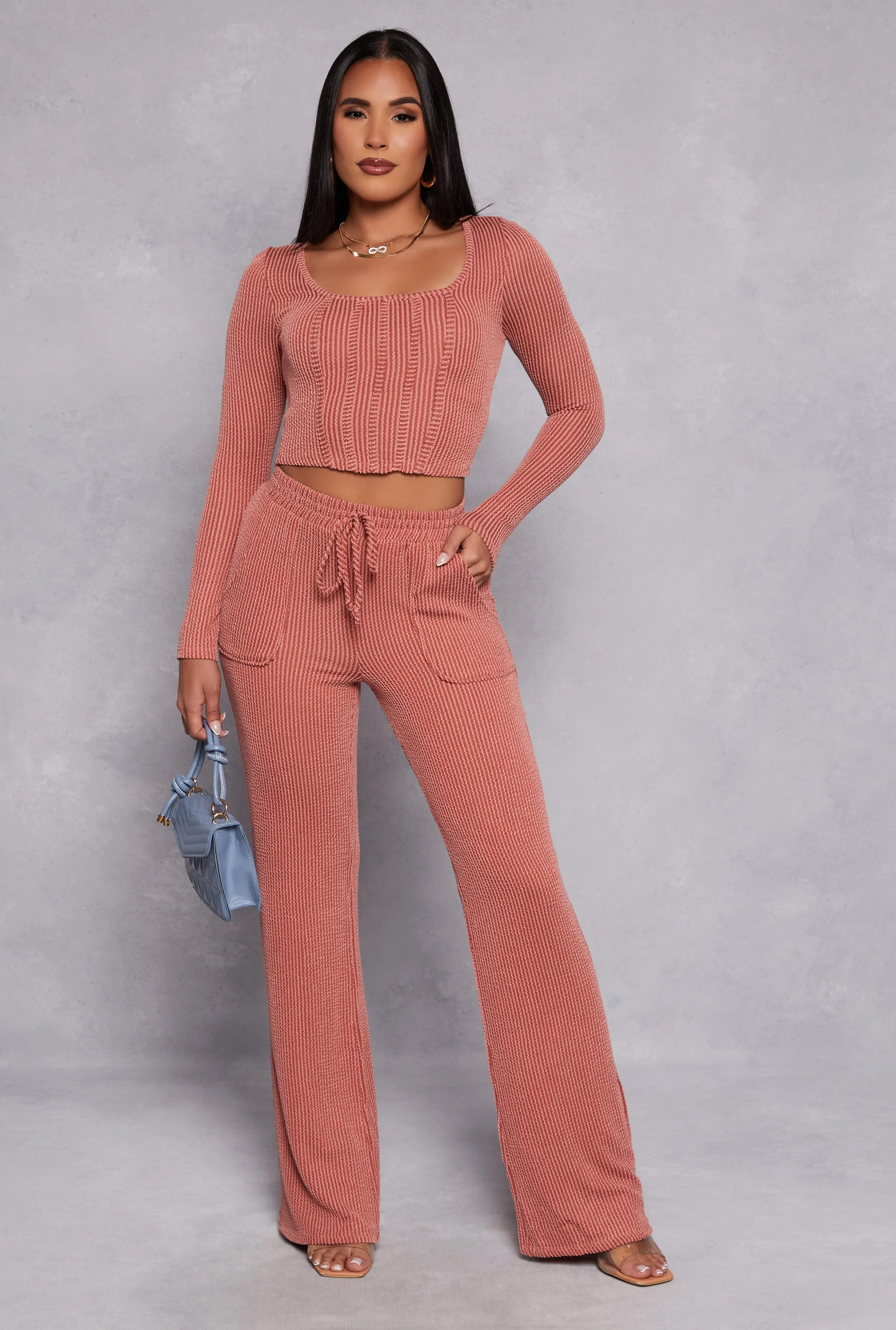 Shadow Striped Wide Leg Pants sold by Rainbow