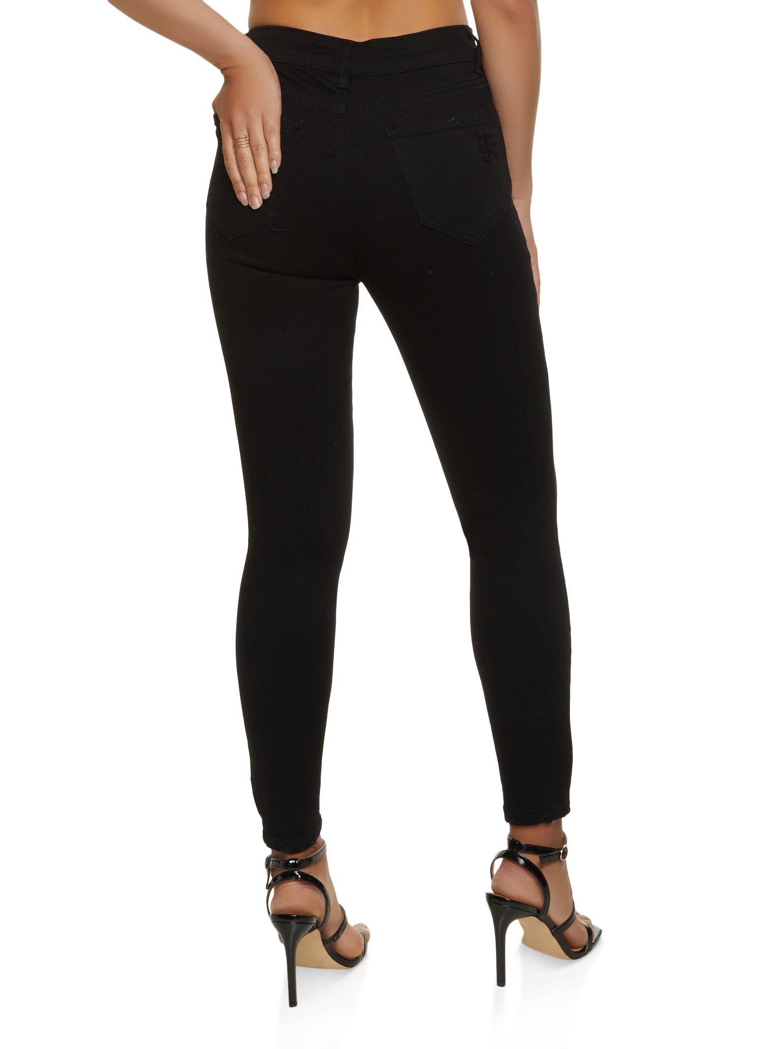 WAX Basic Distressed High Waist Skinny Jeans sold by Rainbow product image thumbnail 2