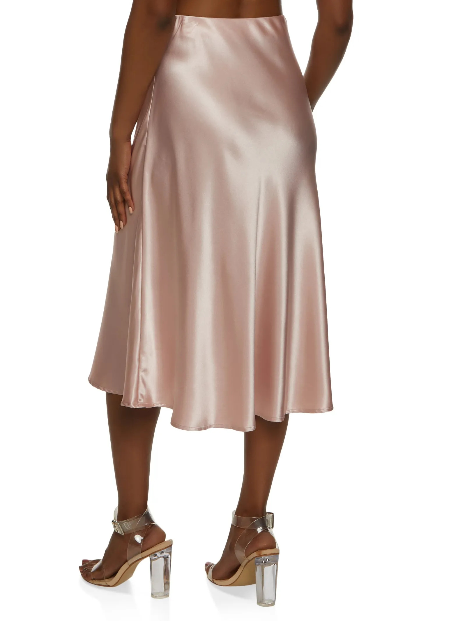 Satin High Waisted Midi Skirt sold by Rainbow product image thumbnail 2