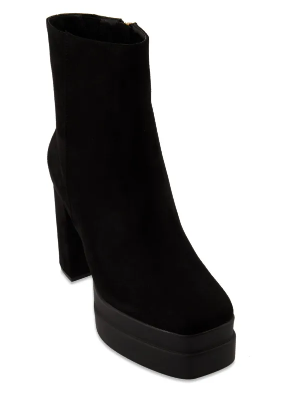 Square Toe Platform Booties sold by Rainbow