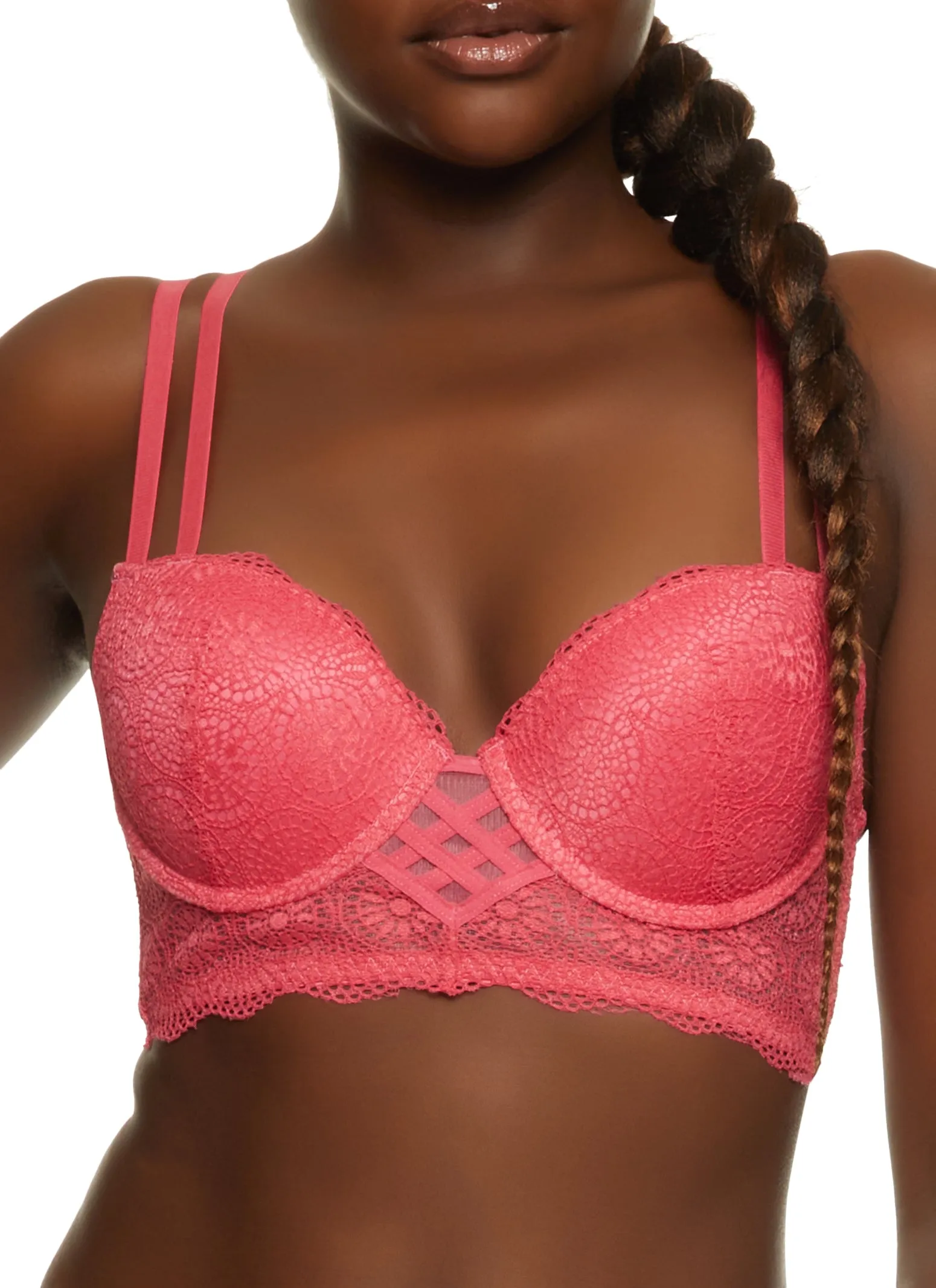 Double Strap Longline Plunge Bra sold by Rainbow