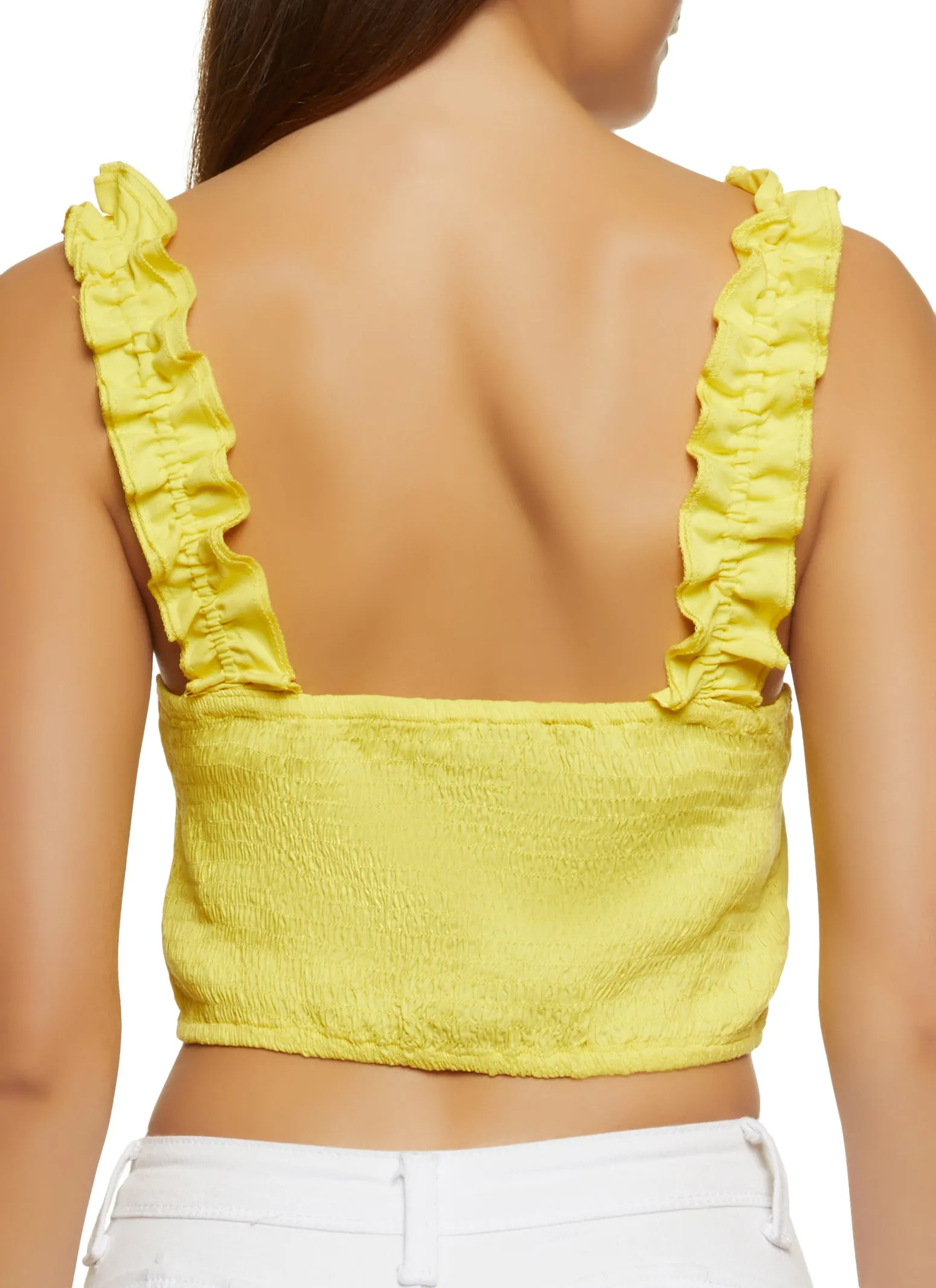 Ruffled Strap Crop Top sold by Rainbow product image thumbnail 2