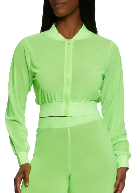 Mesh Zip Front Bomber Jacket sold by Rainbow