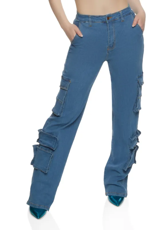 Denim Wide Leg Daisy Jeans sold by Rainbow