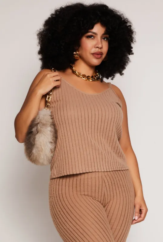 Plus Size Brushed Ribbed Knit Cami sold by Rainbow