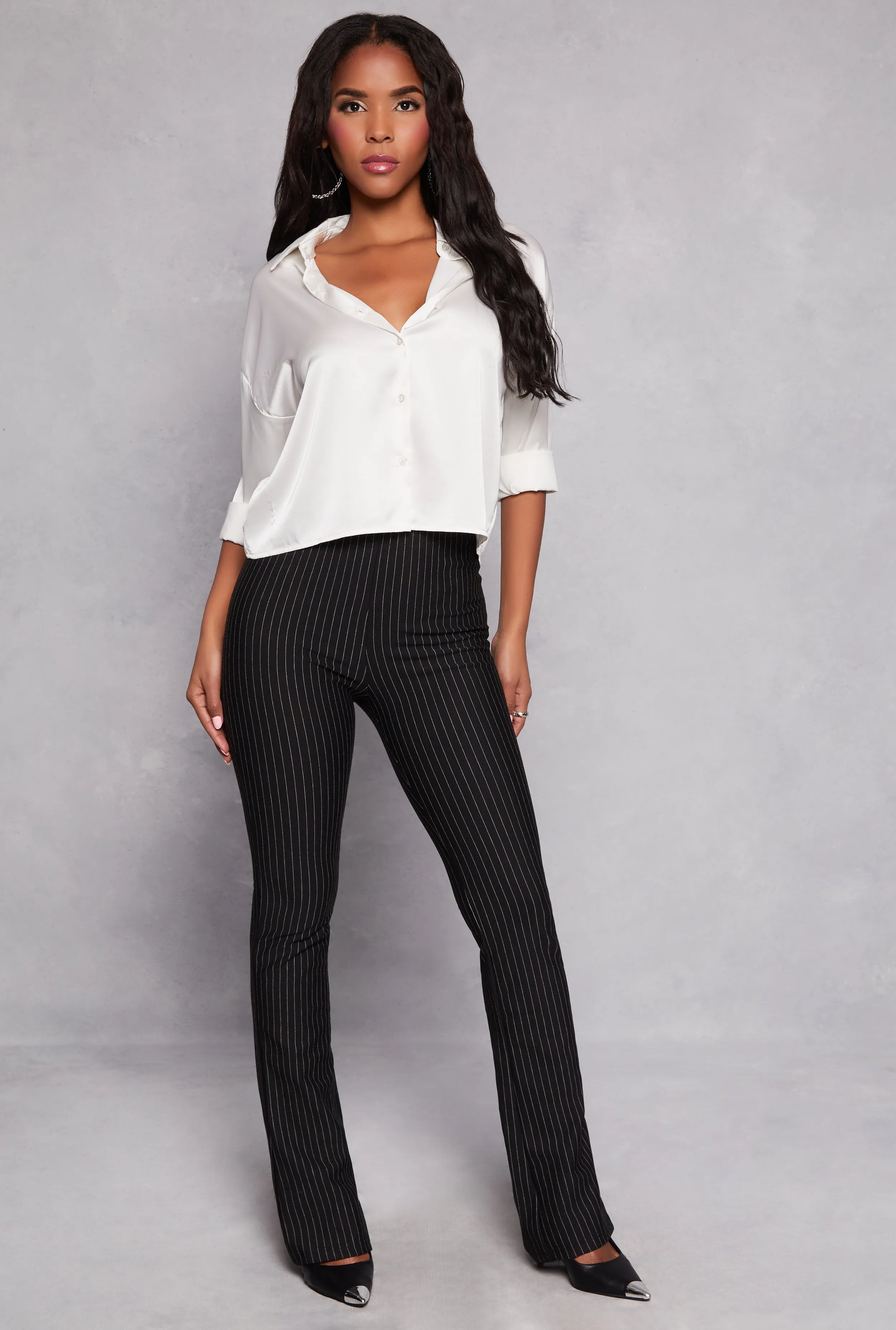 Pinstripe High Waisted Dress Pants sold by Rainbow