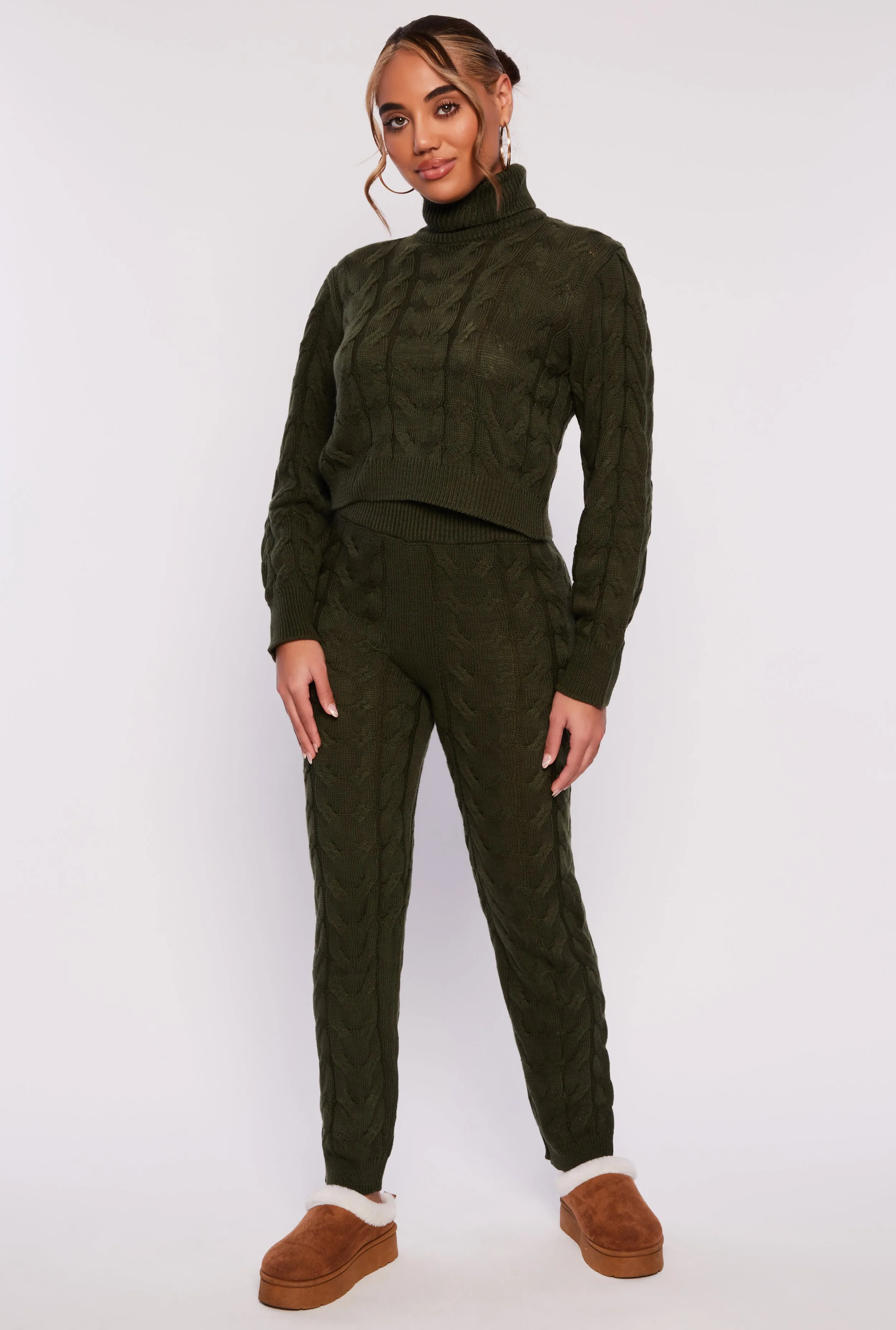 Cable Knit Turtleneck Cropped Sweater sold by Rainbow product image thumbnail 2