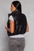 Faux Leather Cropped Puffer Vest sold by Rainbow