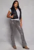 Faux Leather Cropped Puffer Vest sold by Rainbow
