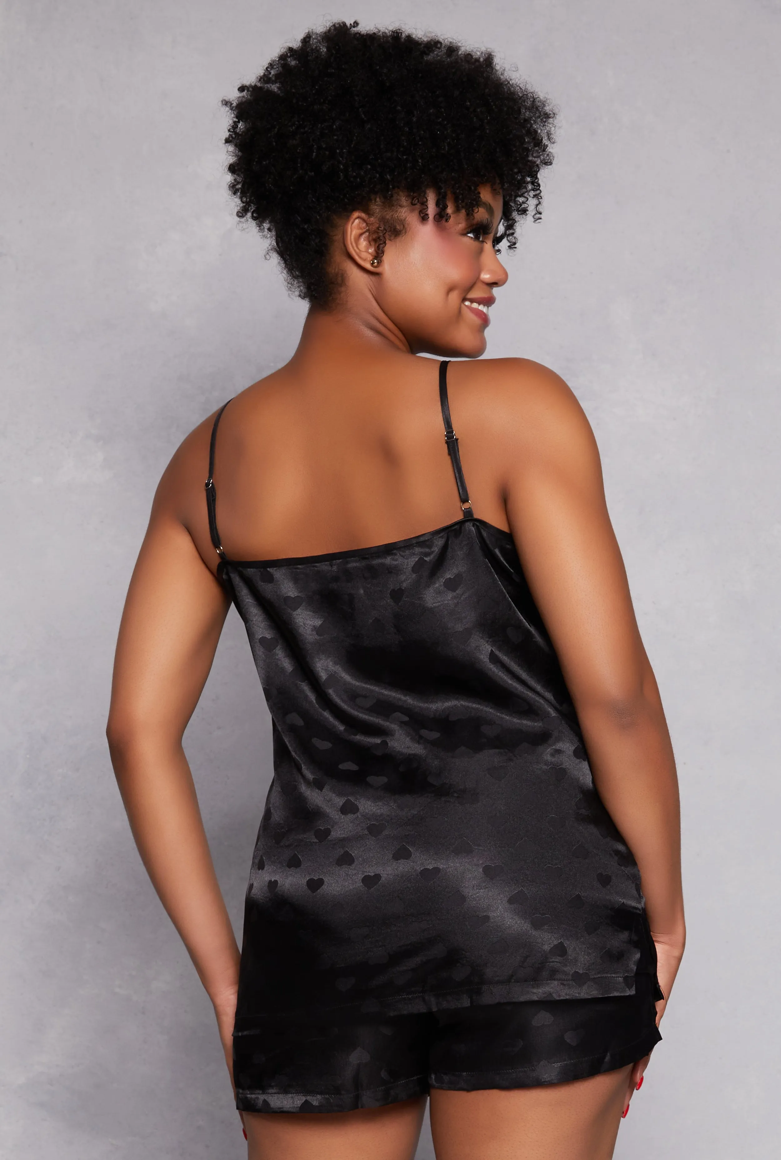 Plus Size Satin Heart Pajama Cami with Shorts sold by Rainbow product image thumbnail 2