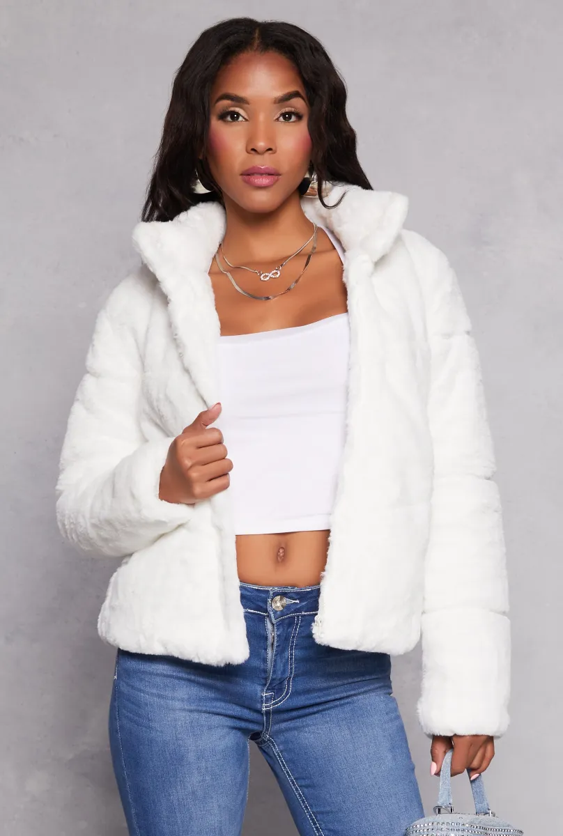 Ambiance Faux Fur Zip Front Jacket sold by Rainbow