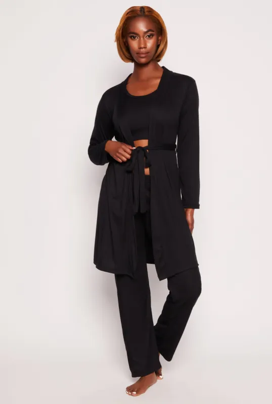 Ribbed Pajama Tank Top and Shorts with Robe sold by Rainbow