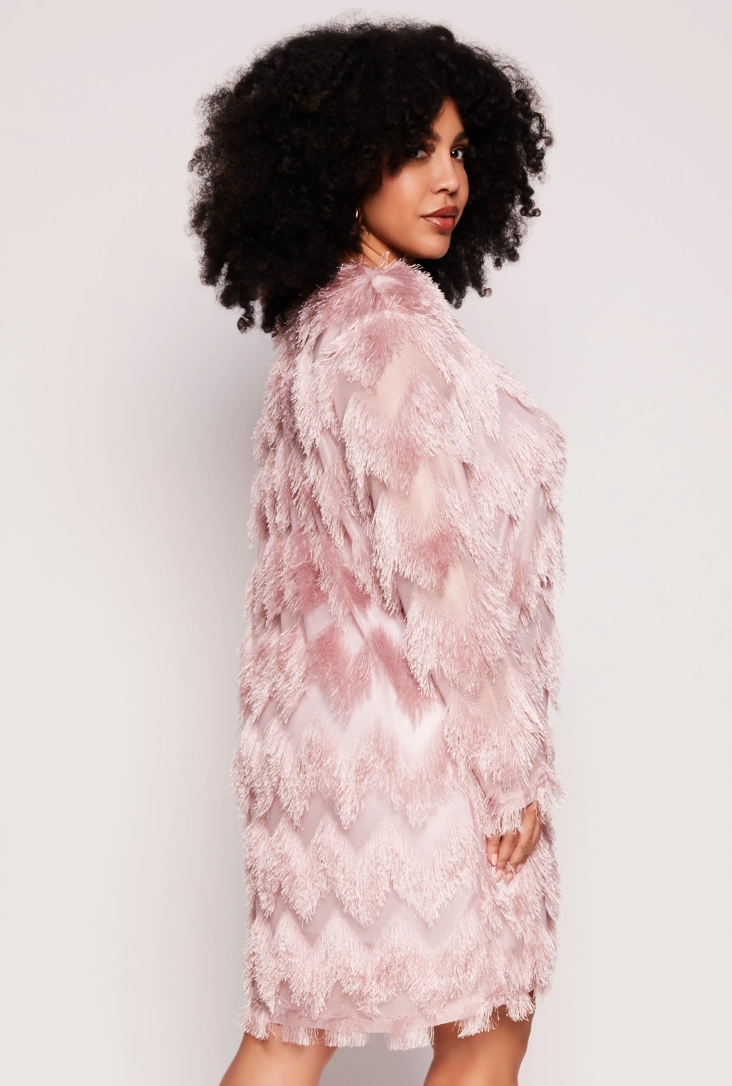 Plus Size Chevron Eyelash Knit Duster sold by Rainbow product image thumbnail 3