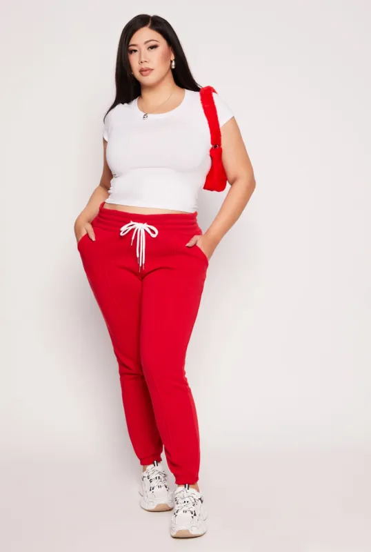 Plus Size Double Drawstring Pintuck Sweatpants sold by Rainbow