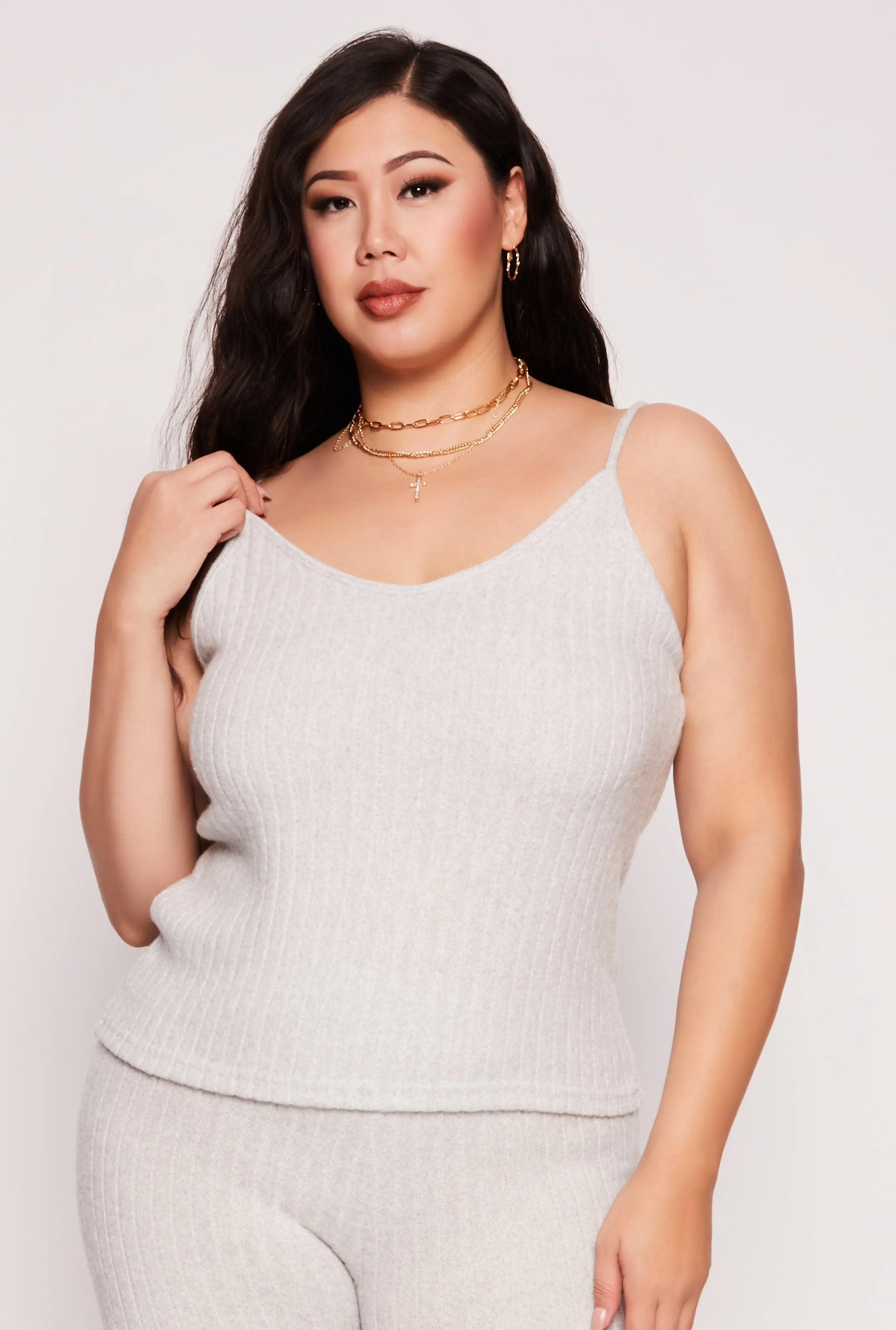 Plus Size Brushed Ribbed Knit Cami sold by Rainbow
