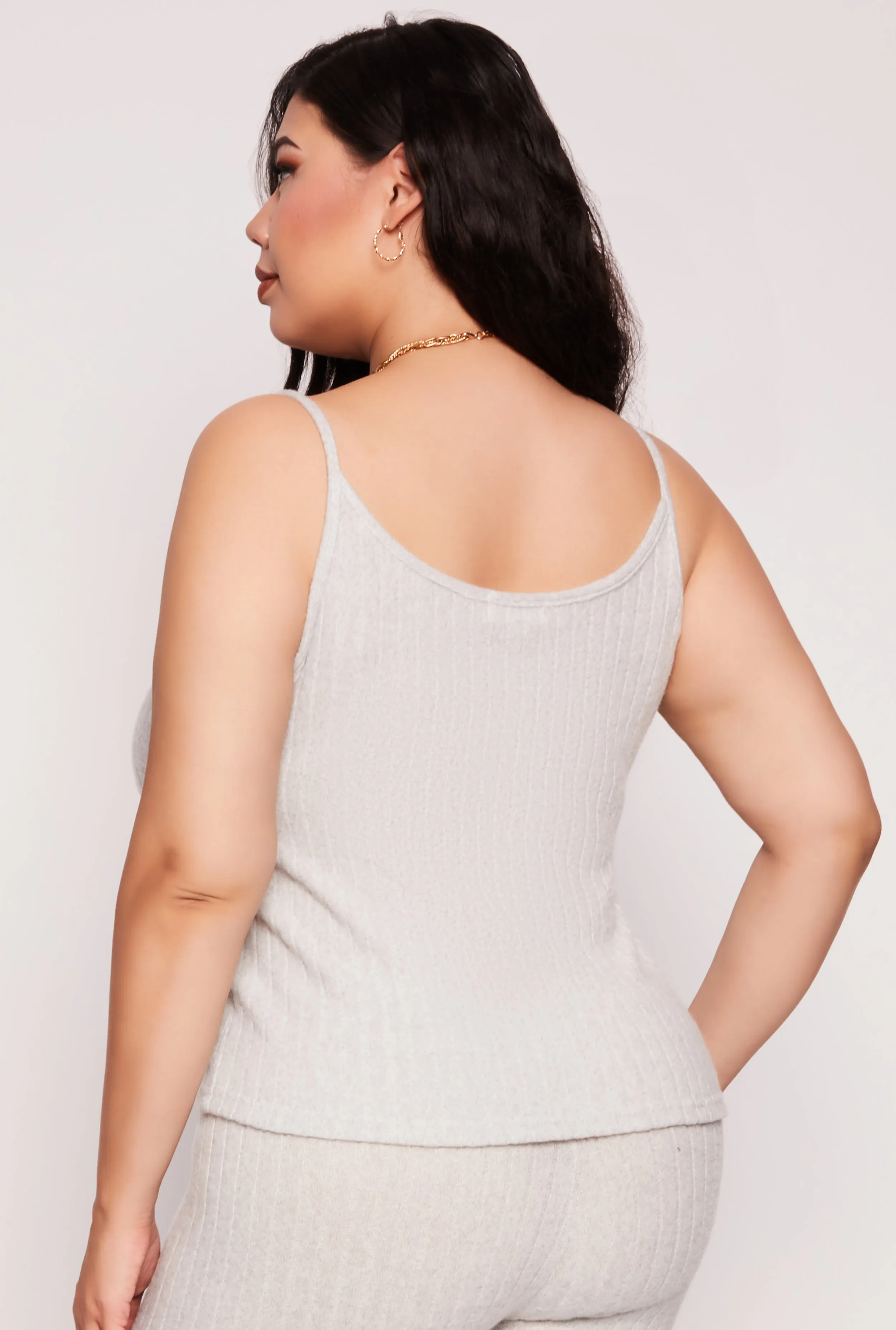 Plus Size Brushed Ribbed Knit Cami sold by Rainbow product image thumbnail 3