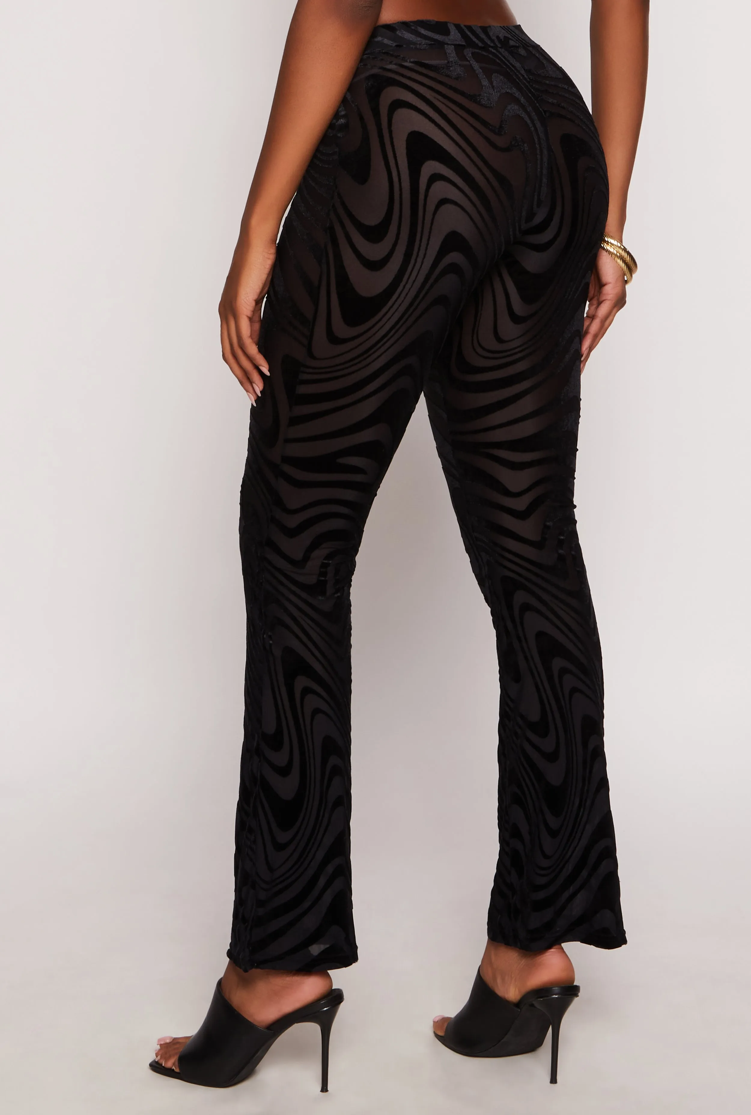Velvet Burnout Swirl Print Boot Cut Pants sold by Rainbow product image thumbnail 3